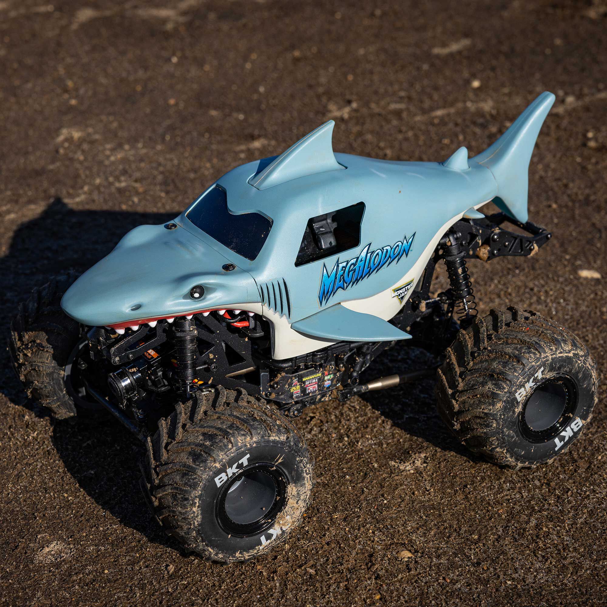 Losi 1/18 Mini LMT Megalodon 2S 4X4 RTR Brushed Monster Truck (Battery & Charger Included), Blue