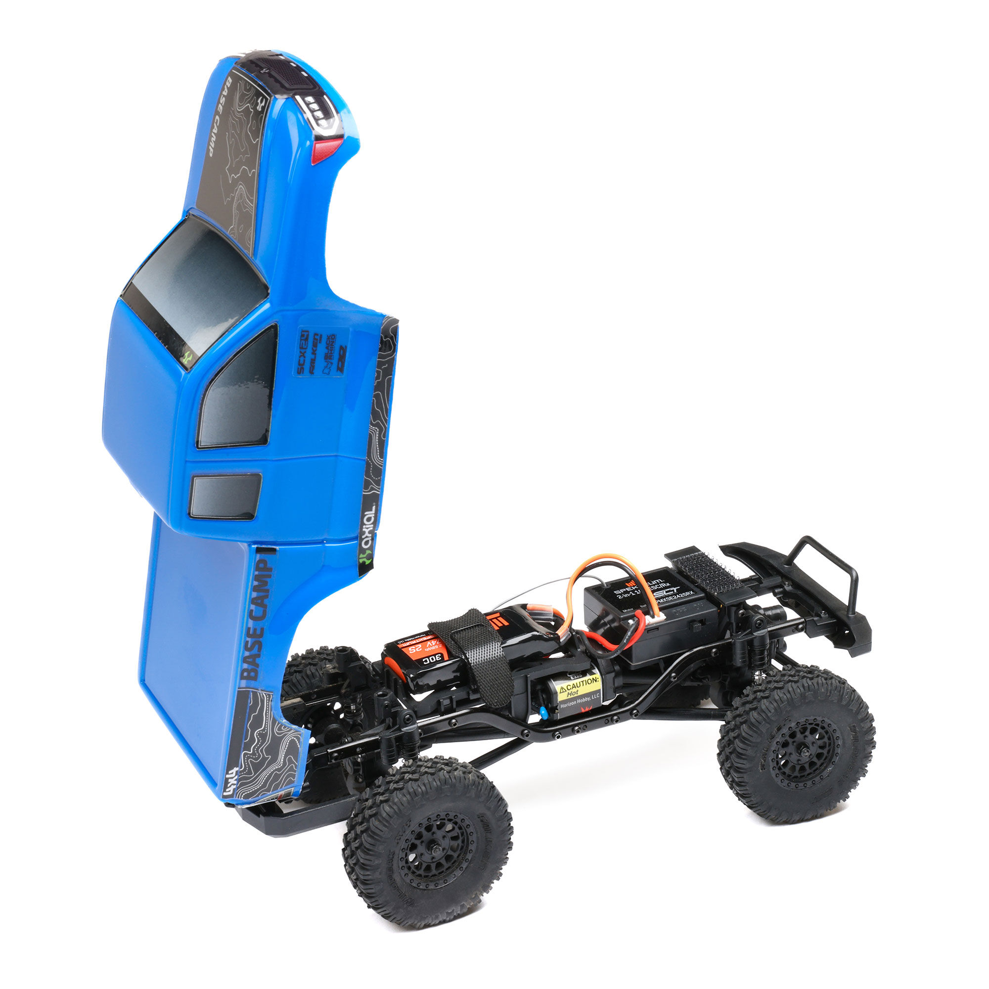Axial 1/24 SCX24 Base Camp 4X4 RTR Brushed Rock Crawler (Battery & Charger Included), Blue