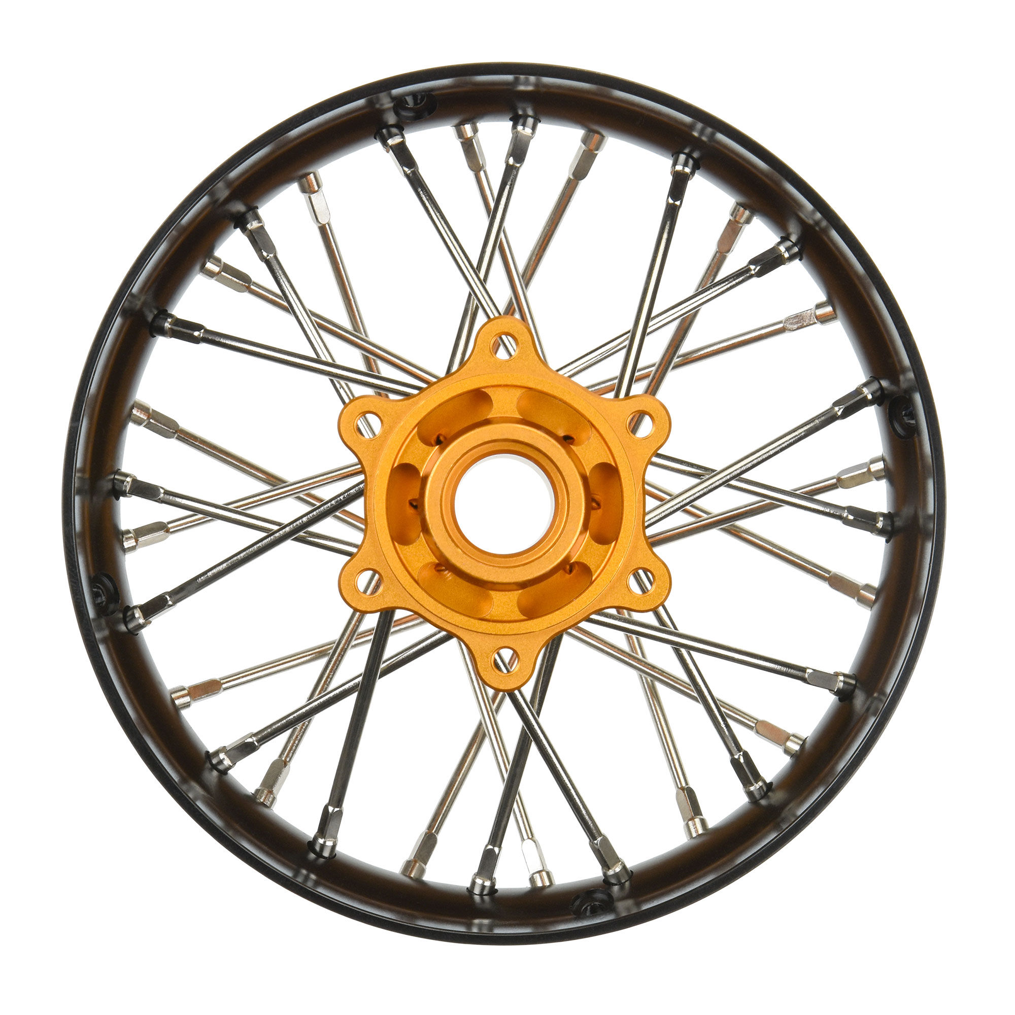 Pro-Line Racing 1/4 Pro-Spec Aluminum V2 Bead Rear Wheel Black/Gold (1): Promoto-SM