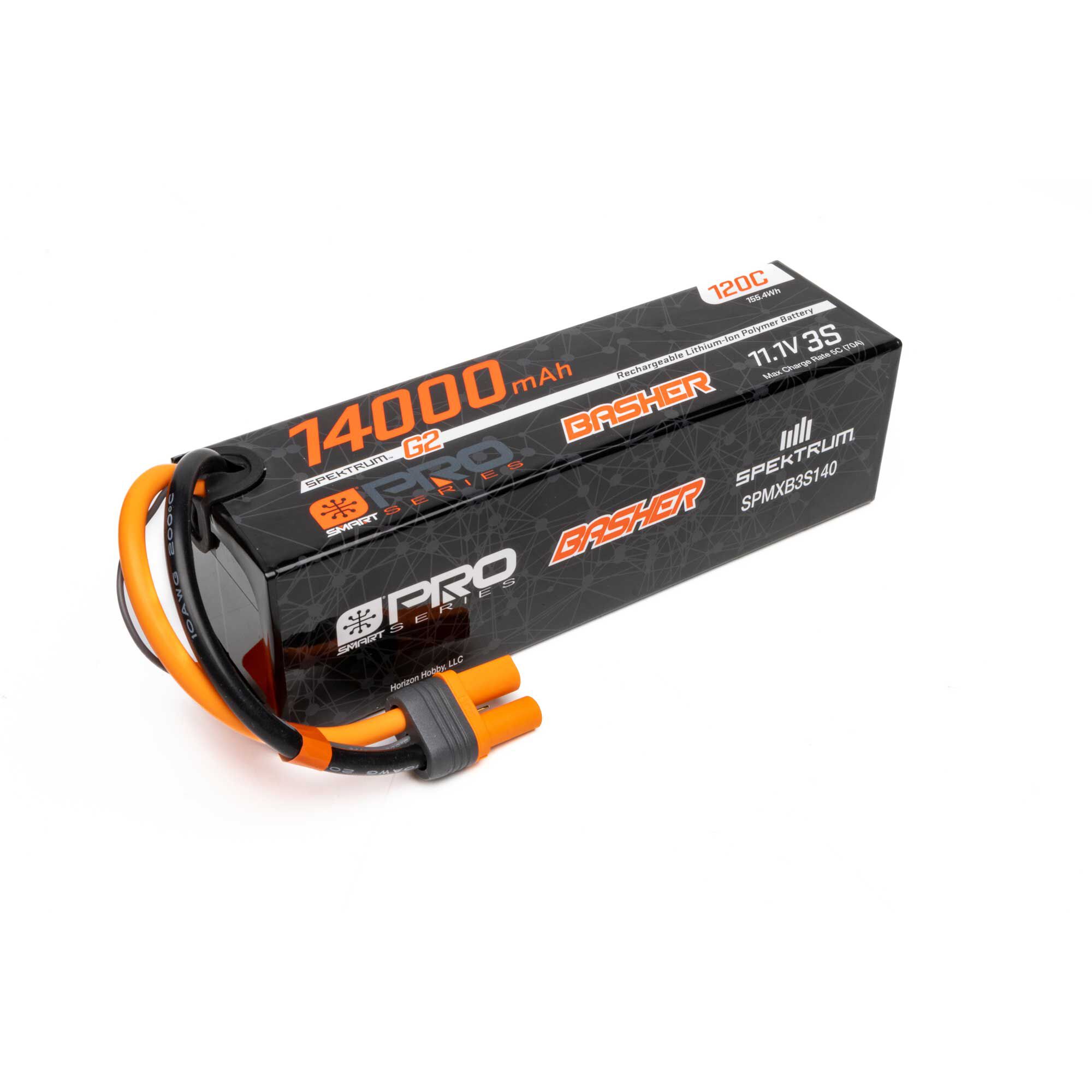 Spektrum Accessories 11.1V 14000mAh 3S 120C Smart G2 Pro Basher LiPo Battery: IC5