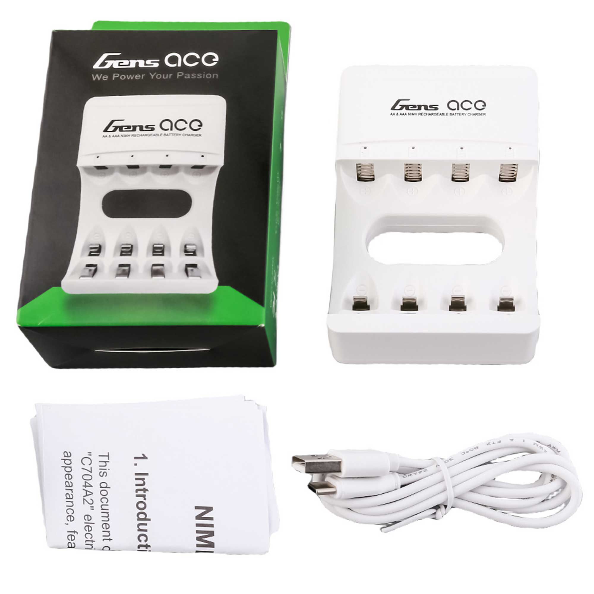 Gens ace Gens ace AA & AAA 1S NIMH Battery USB Charger