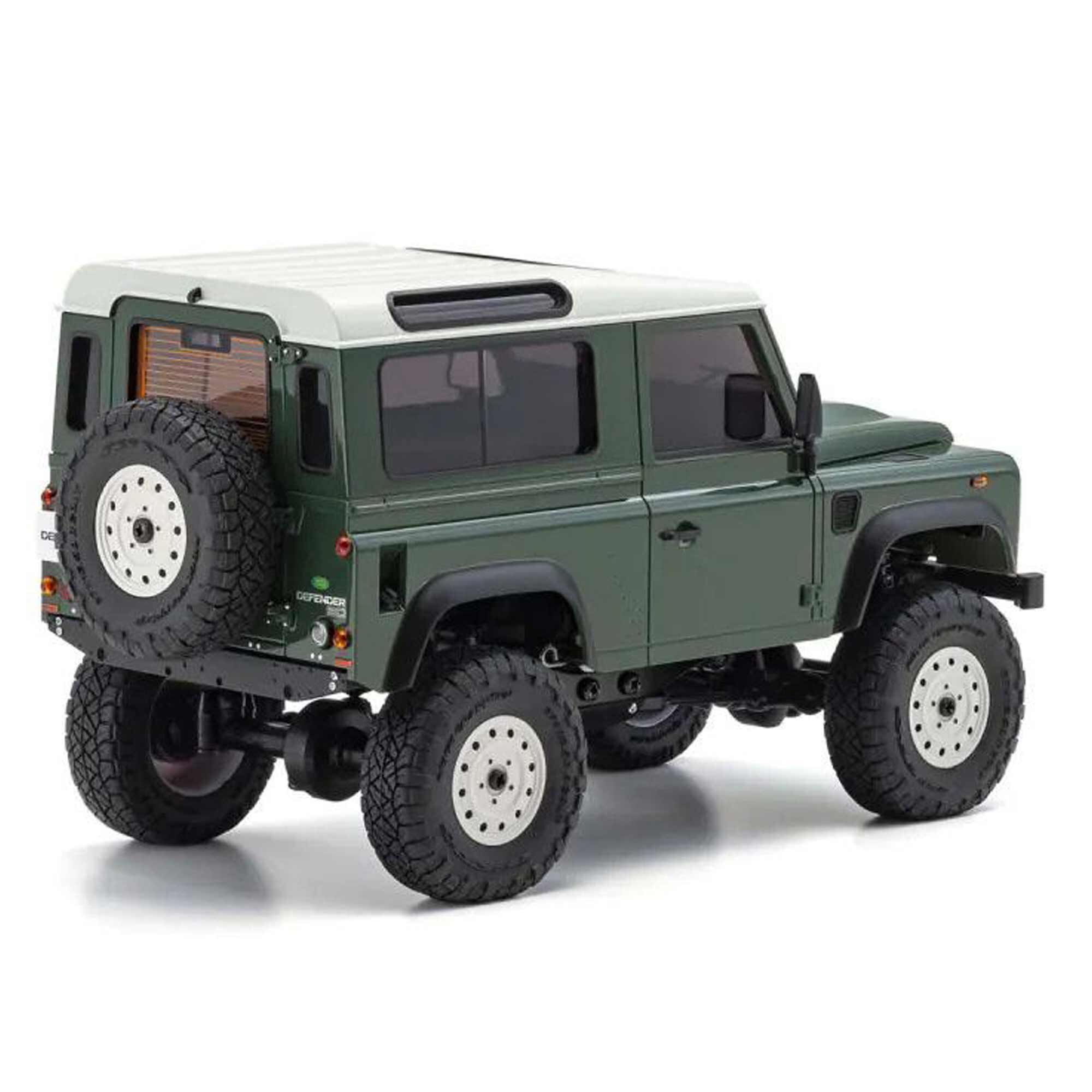 Kyosho 1/28 Land Rover Defender 90 Mini-Z 4x4 Crawler RTR, Coniston Green