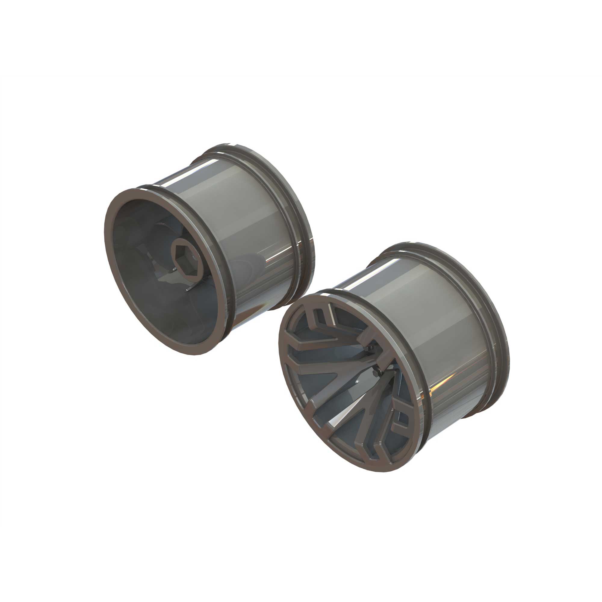 ARRMA MT 2.8" Wheel 14mm Hex Gun Metal (2)