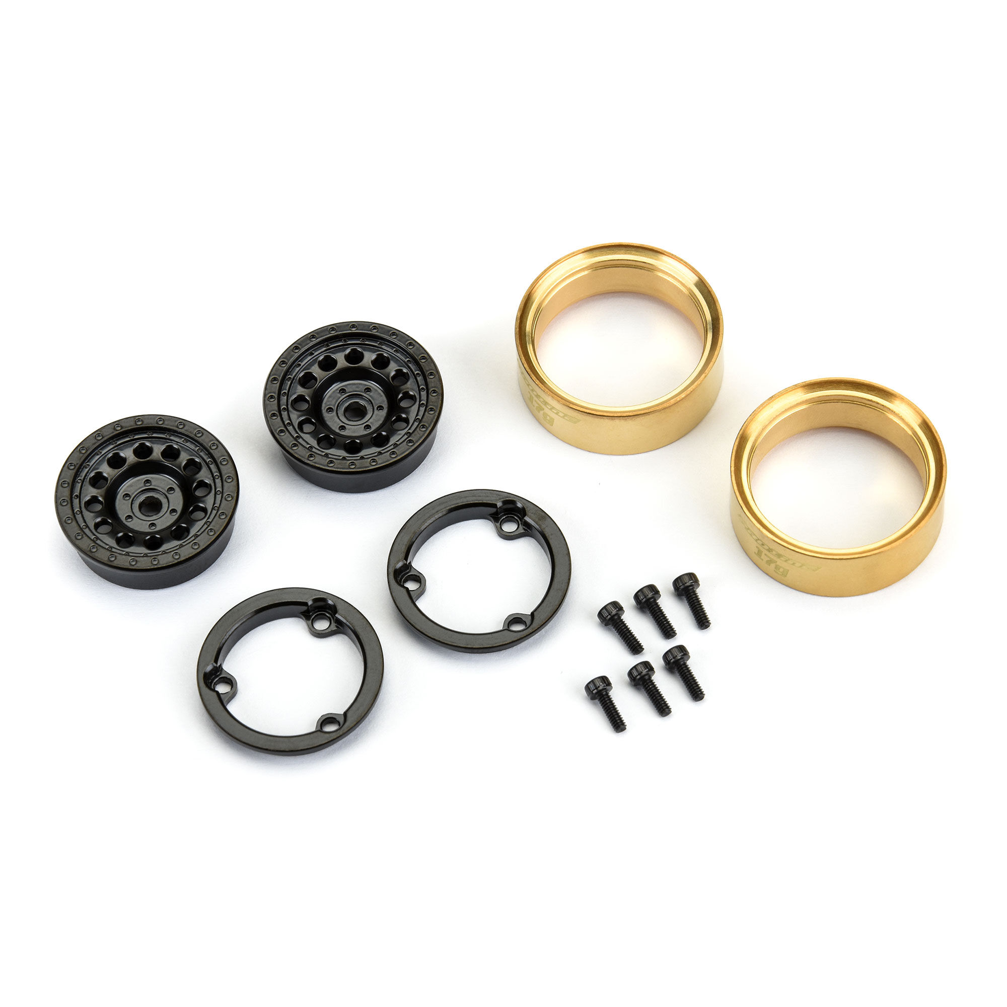 Pro-Line Racing 1/24 Rock Shooter Brass F/R 1.0" 7mm Crawler Wheels (2) Black