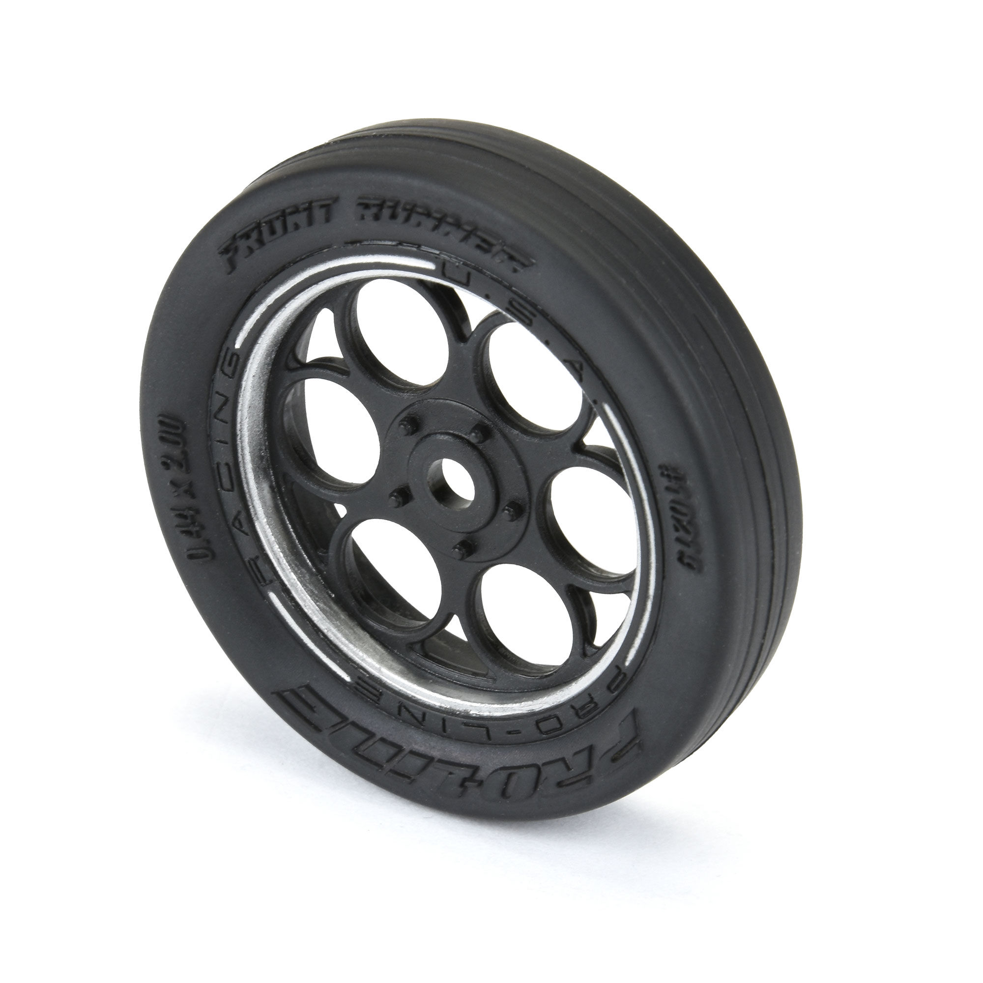 Pro-Line Racing 1/16 Front Runner Front Tires MTD 8mm Black/Silver (2): Mini Drag