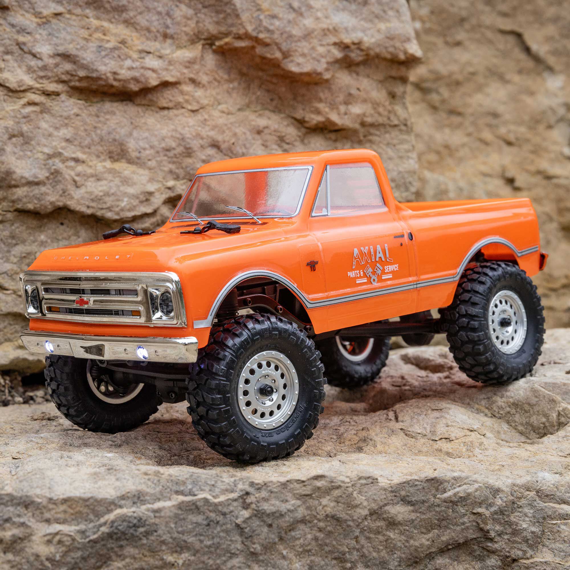 Axial 1/24 SCX24 1967 Chevrolet C10 4X4 RTR Brushed Rock Crawler (Battery & Charger Included), Orange