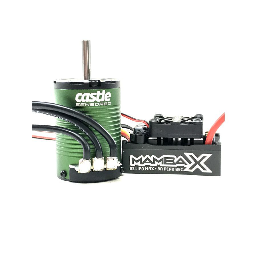 Castle Creations 1/10 Mamba X SCT Waterproof ESC/1415-2400Kv Sensored Brushless Motor Combo: 4mm Bullet