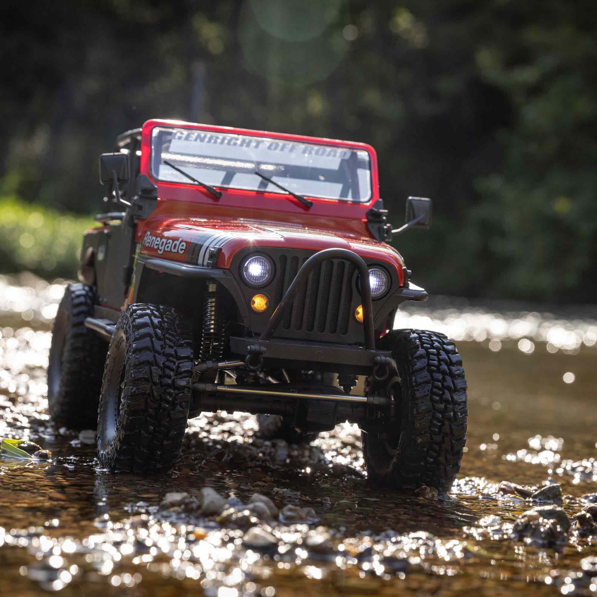 Axial 1/10 SCX10 III Jeep CJ-7 4X4 RTR Brushed Rock Crawler, Red