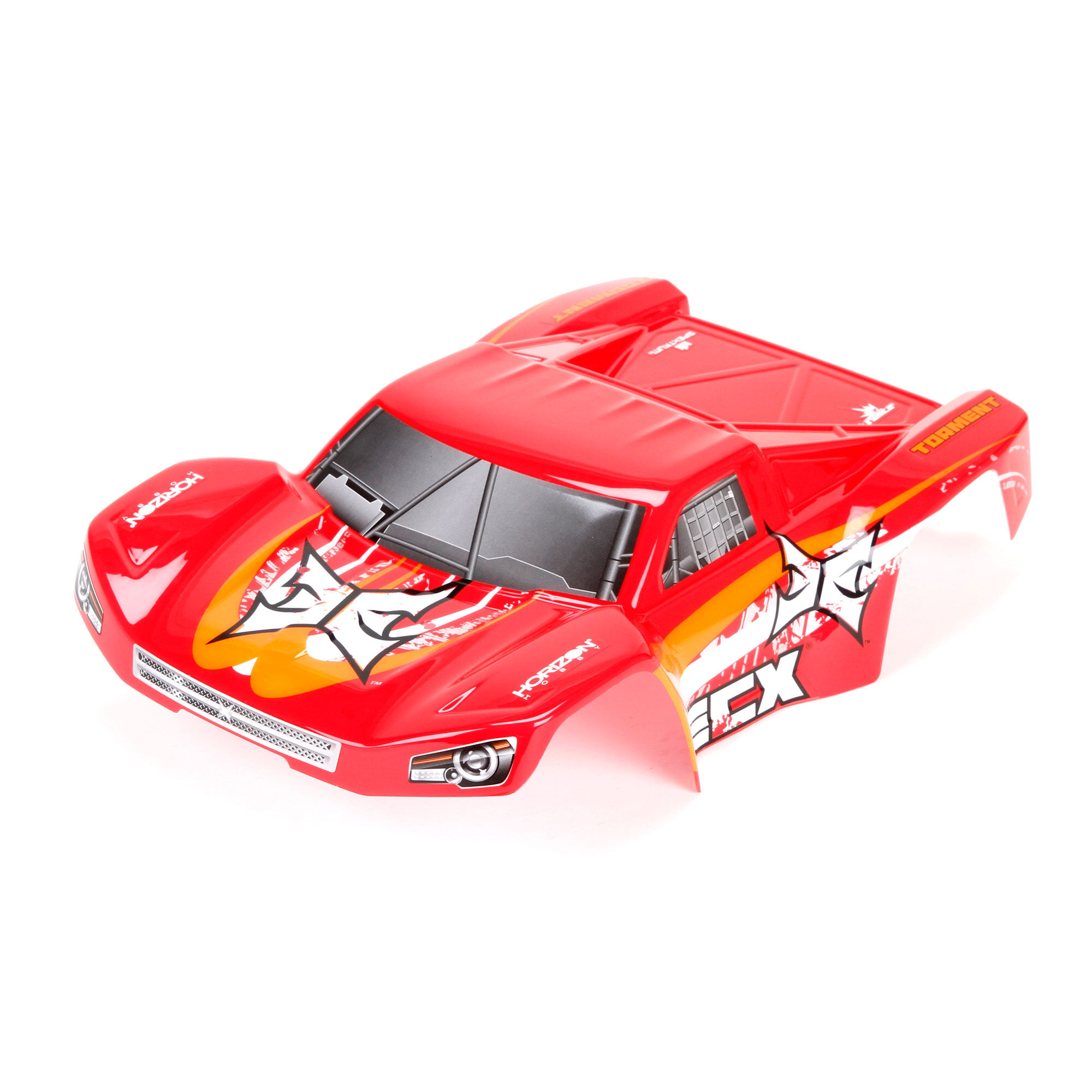 ECX 1/18 Painted Body Set, Red/Orange: 4WD Torment