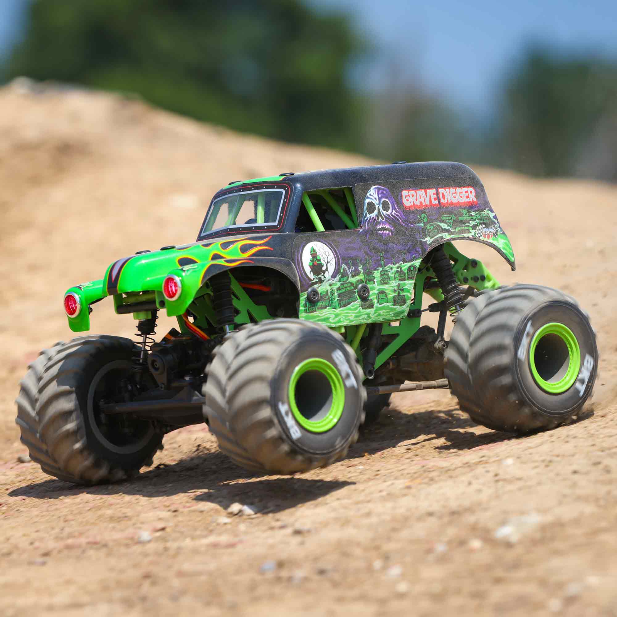 Losi 1/18 Mini LMT Grave Digger 2S 4X4 RTR Brushed Monster Truck (Battery & Charger Included), Green
