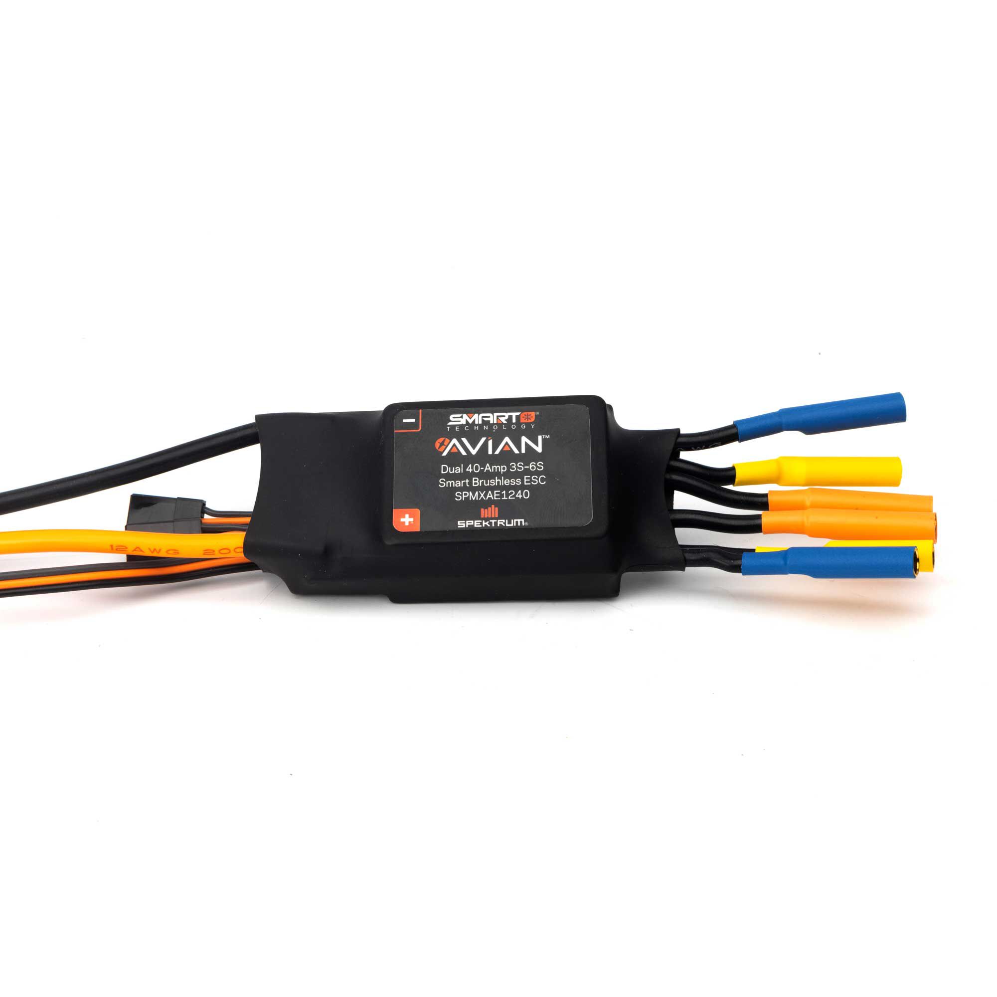 Spektrum Accessories Avian Dual 40-Amp Brushless Smart ESC, 3S - 6S