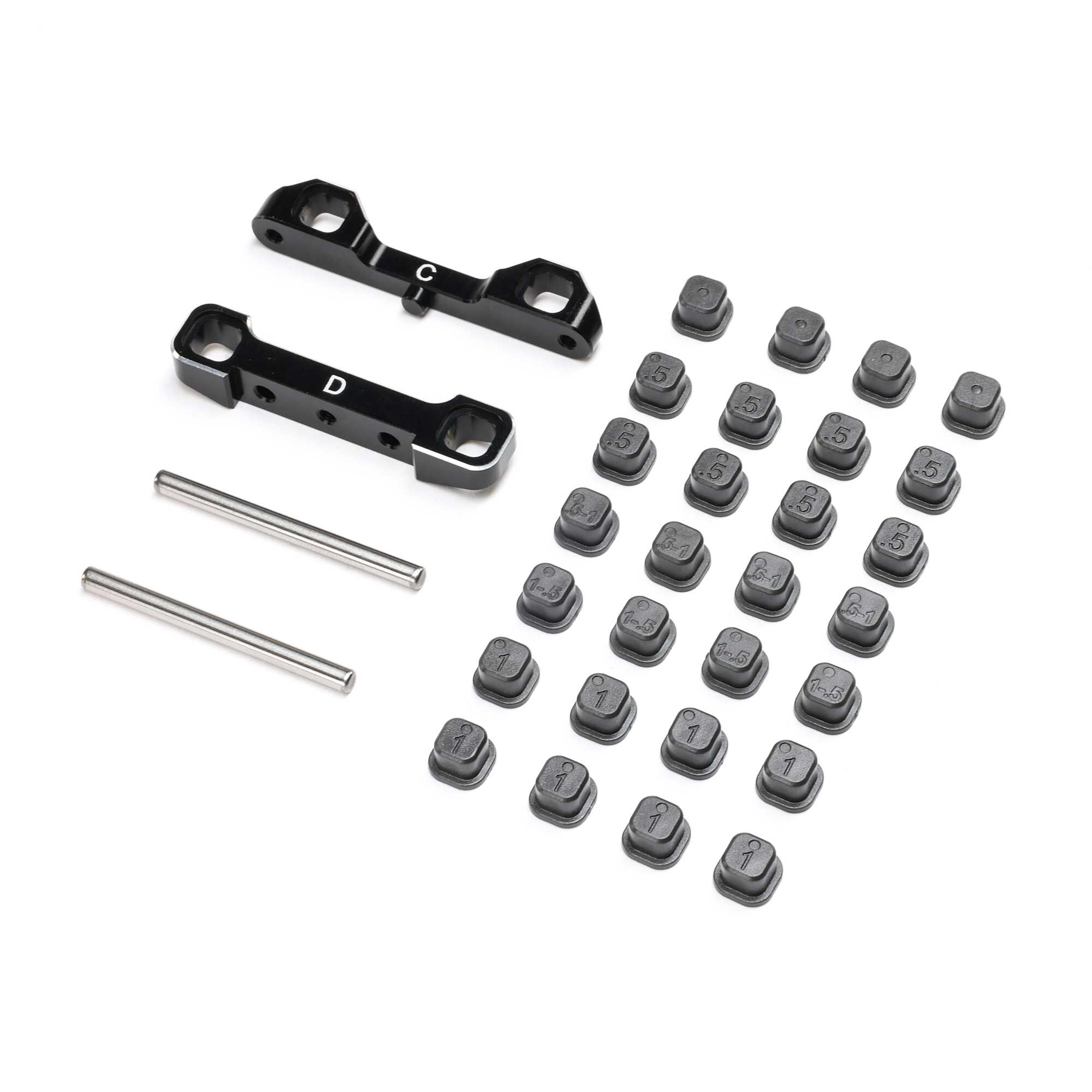 Team Losi Racing Adjustable Pivot Set C & D, Black: 22S Sprint