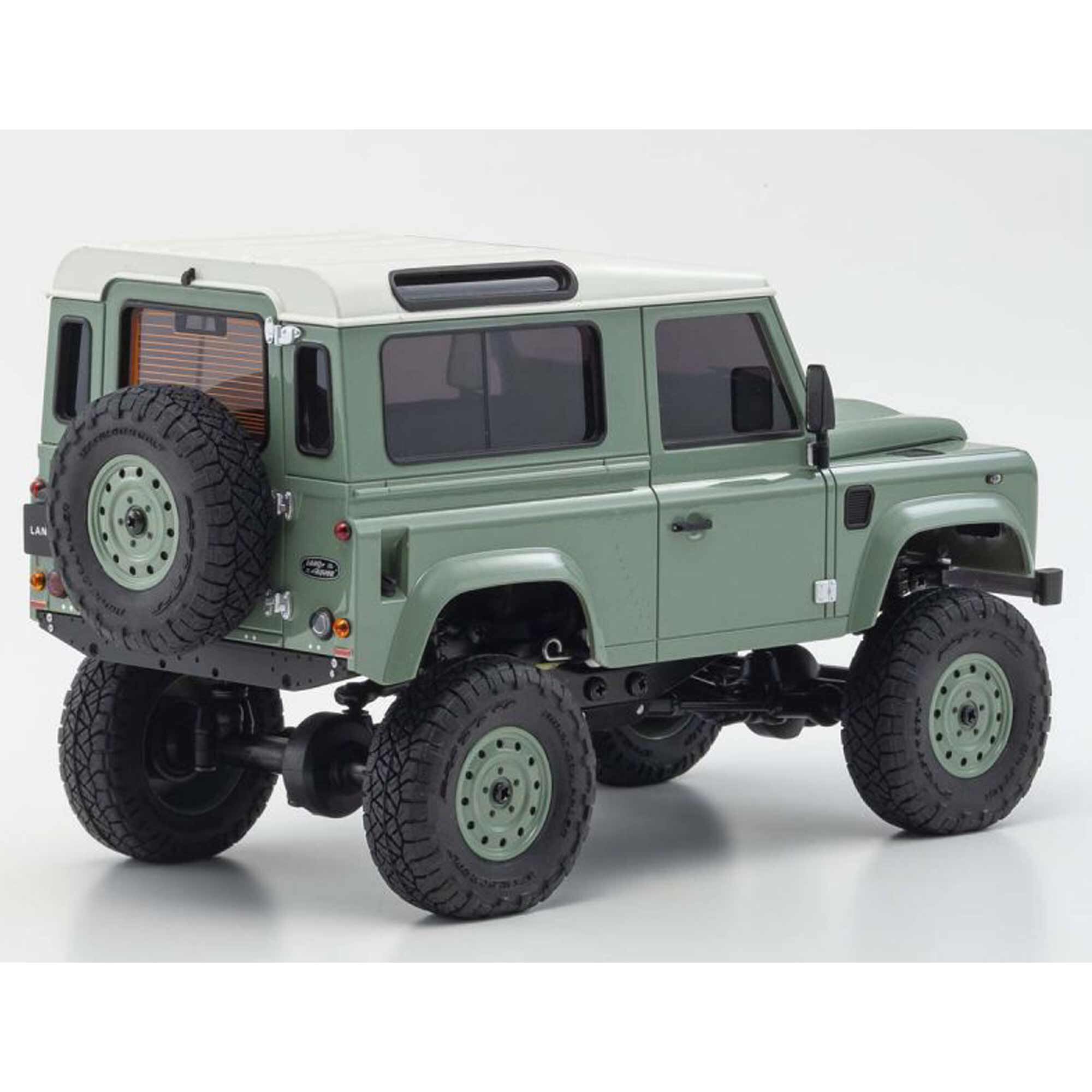 Kyosho 1/28 Land Rover Defender 90 Heritage MINI-Z 4x4 Crawler RTR, Grasmere Green/Alaska White