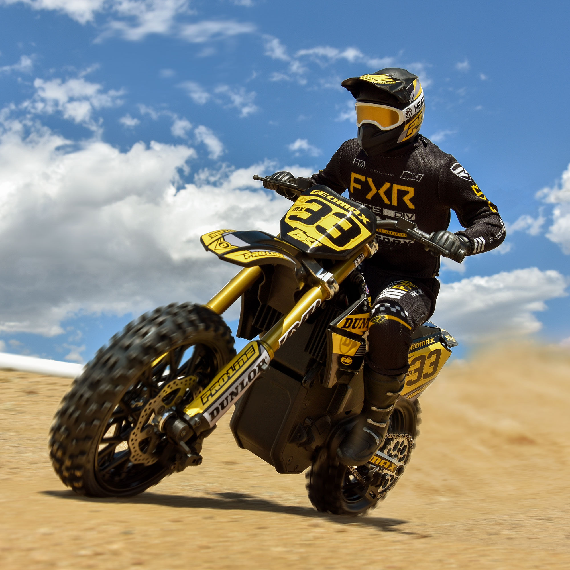 Pro-Line Racing 1/4 Dunlop Geomax MX33 CR4 Rear Tire MTD Black: Promoto-MX