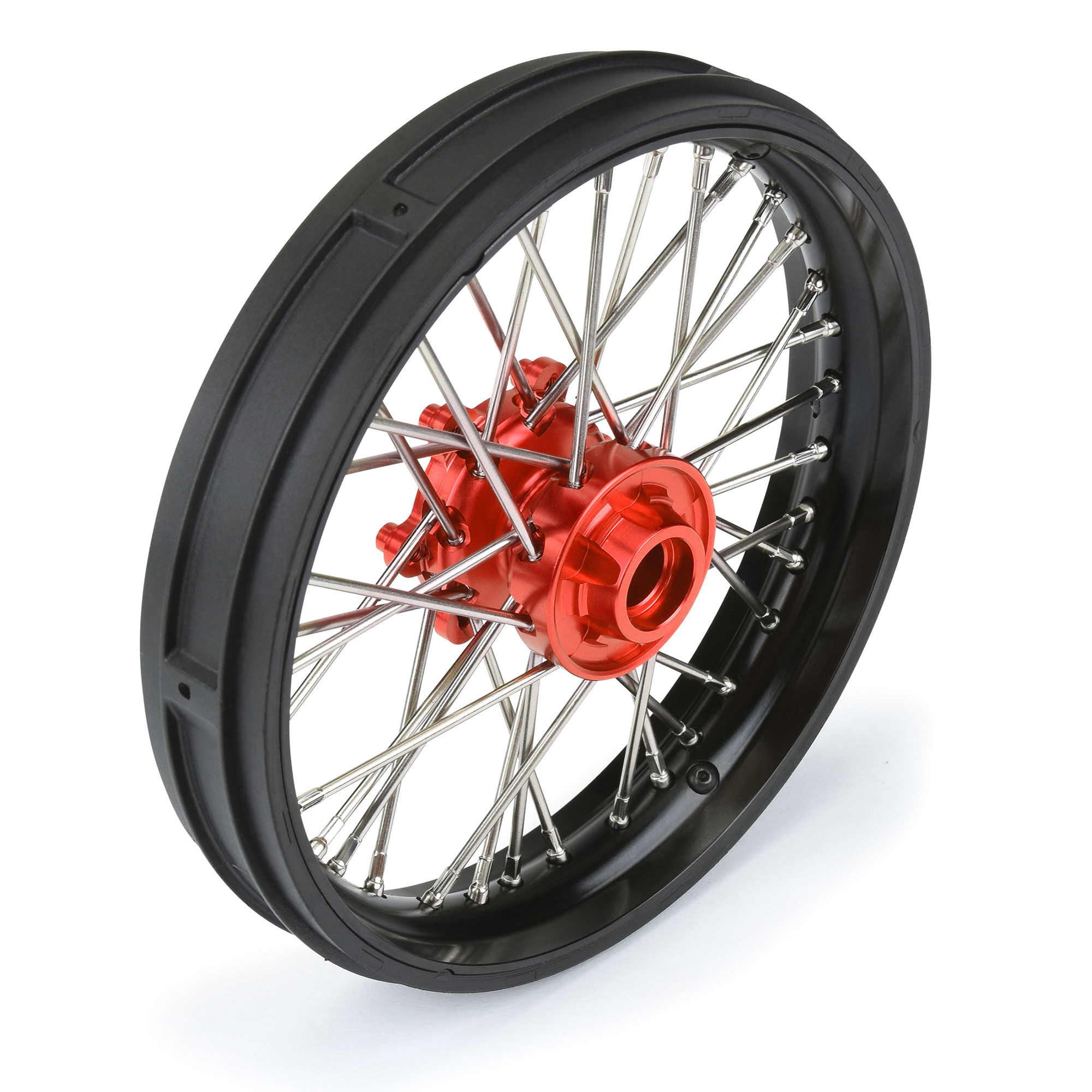 Pro-Line Racing 1/4 Pro-Spec Aluminum V2 Bead Front Wheel Black/Red (1): Promoto-MX