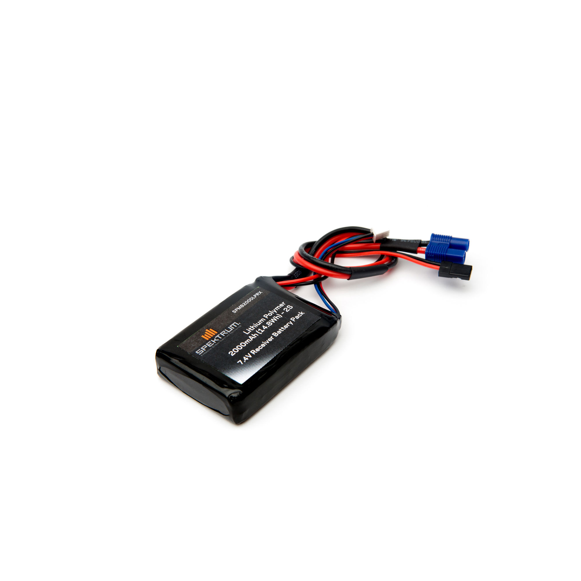 Spektrum 7.4V 2000mAh 2S LiPo Receiver Battery: Universal Receiver, EC3