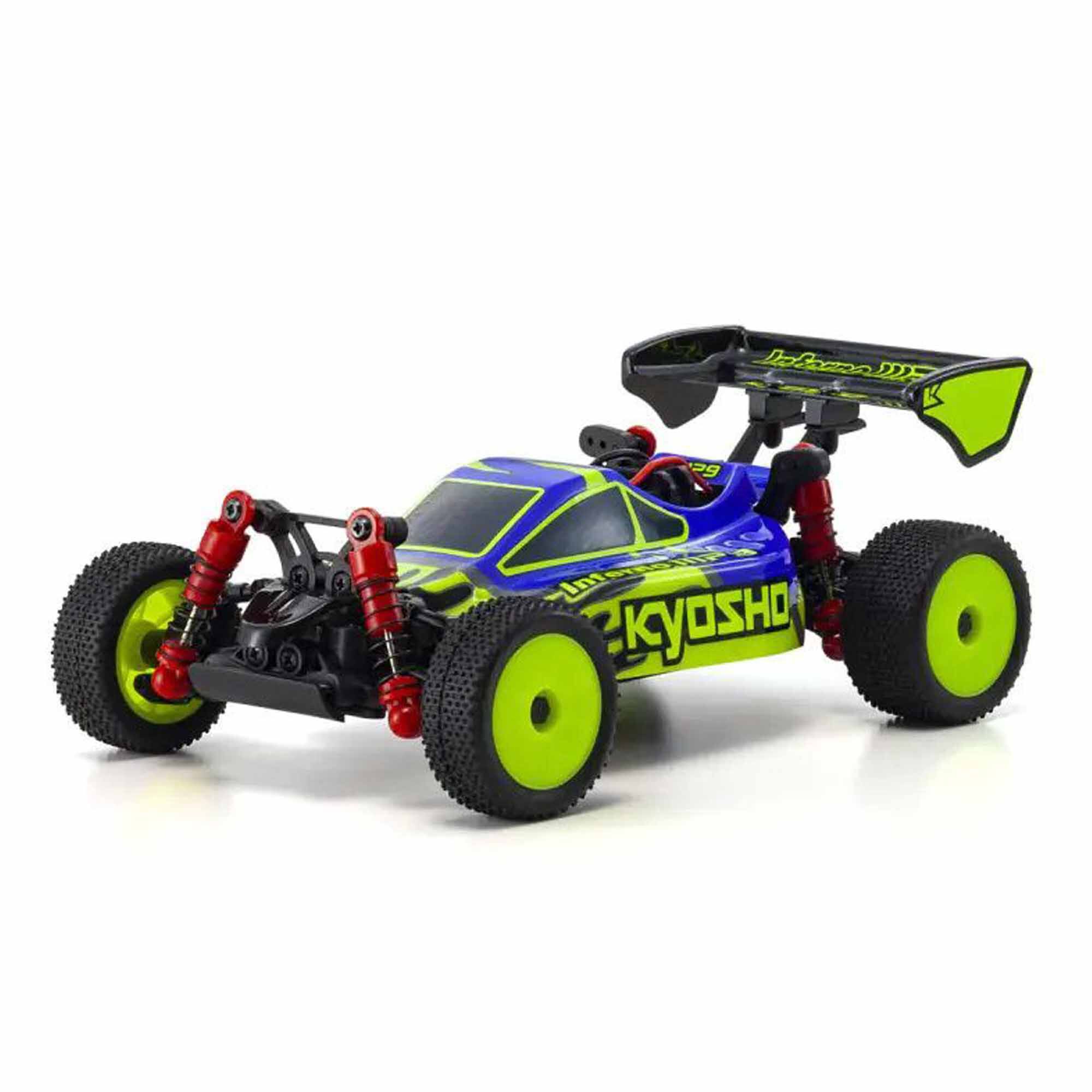 Kyosho 1/28 Inferno MP9 Mini-Z 4x4 Off-Road Buggy RTR, Blue/Yellow