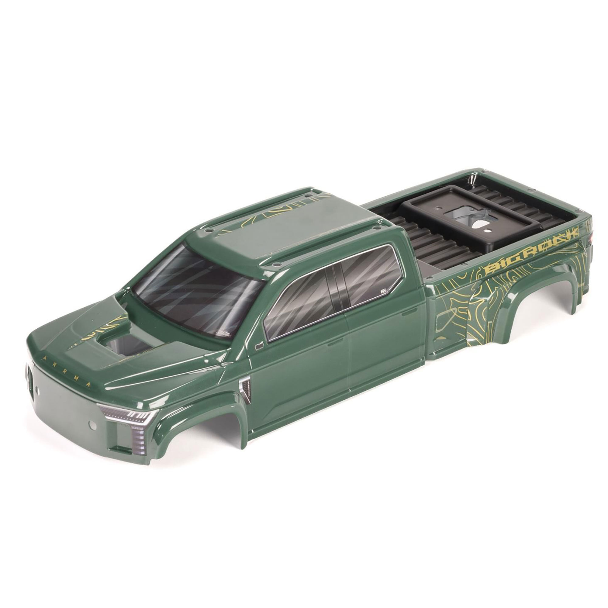ARRMA BIG ROCK CREW 4X4 Cab Clipless Painted Decaled Trimmed Body, Green