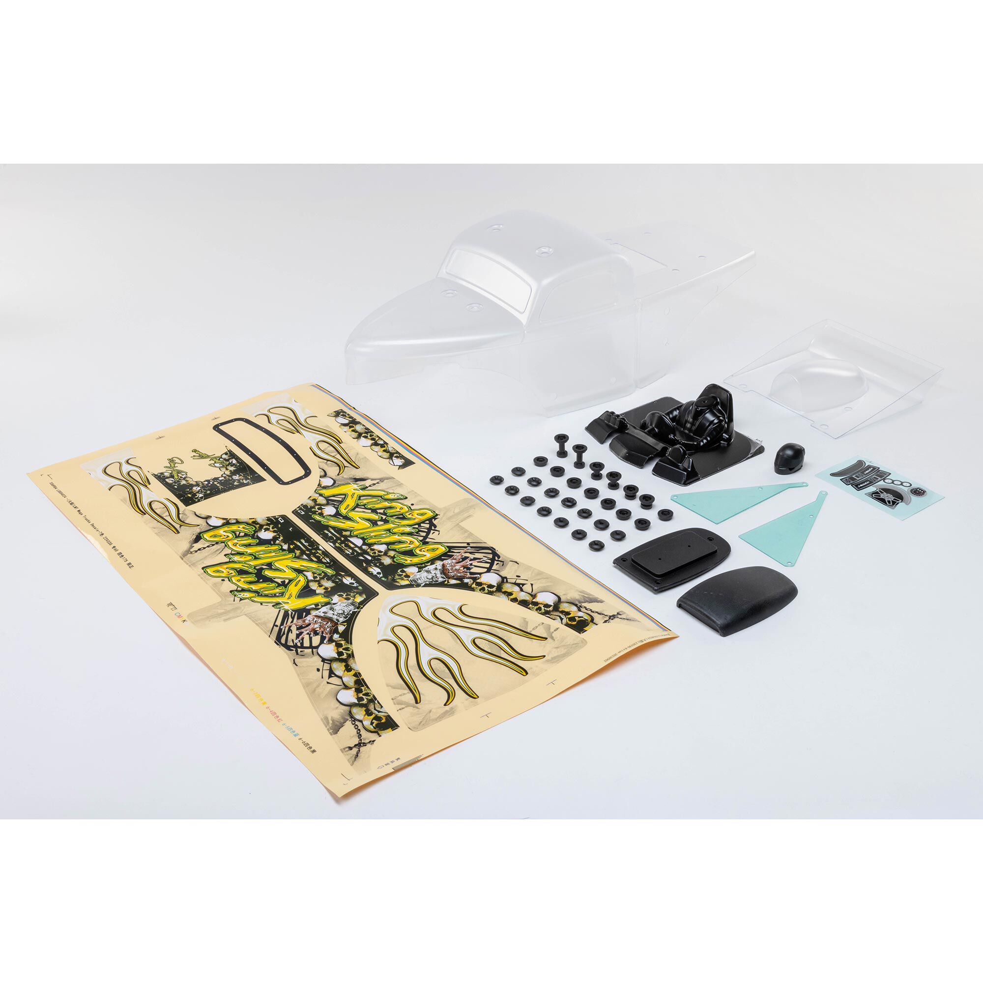 Losi Body & Wing Set, Clear, King Sling: LMT Mega