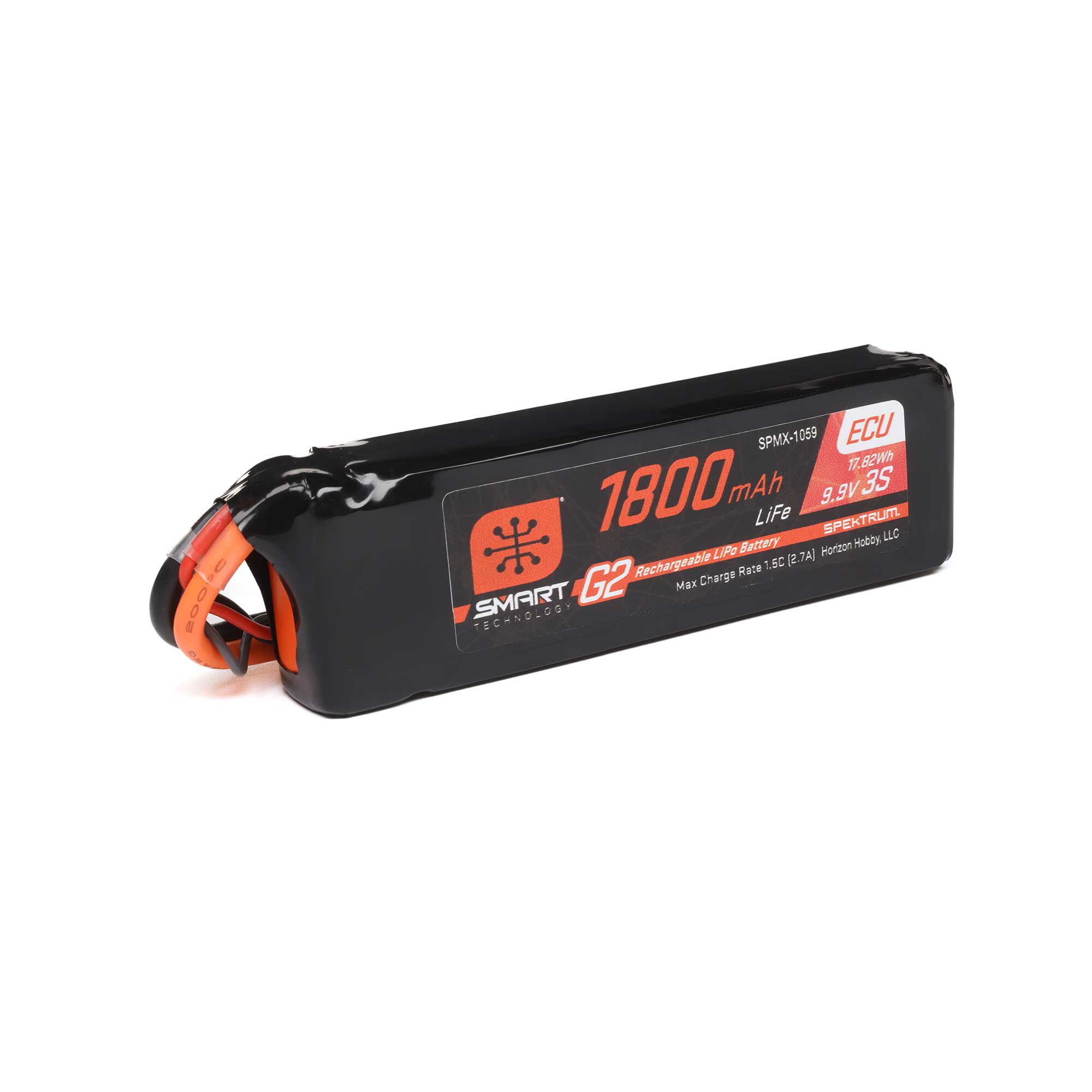 Spektrum Accessories 9.9V 1800mAh 3S 10C Smart G2 ECU LiFe Battery: IC3