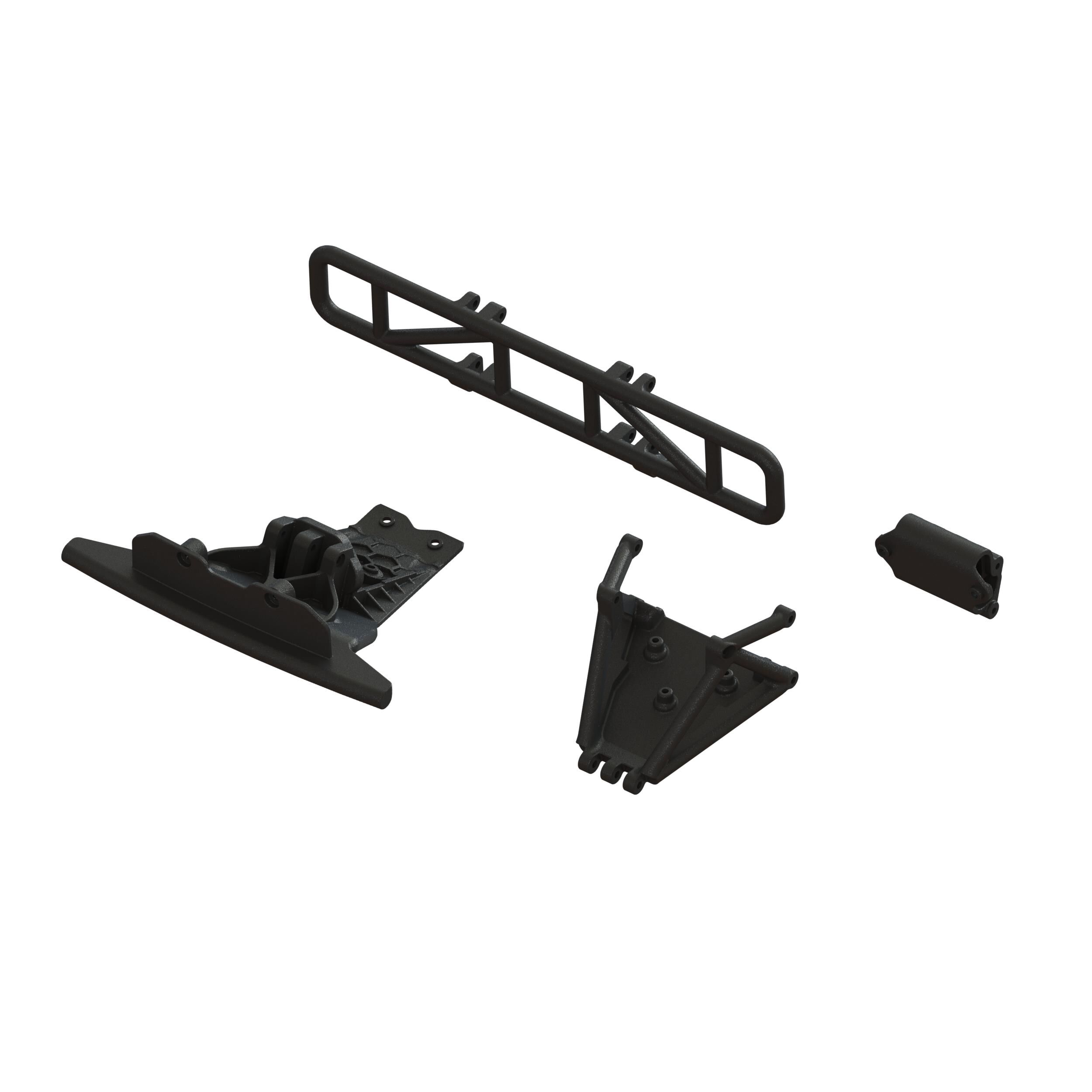 ARRMA Lower Skid And Bumper Mount Set, Black