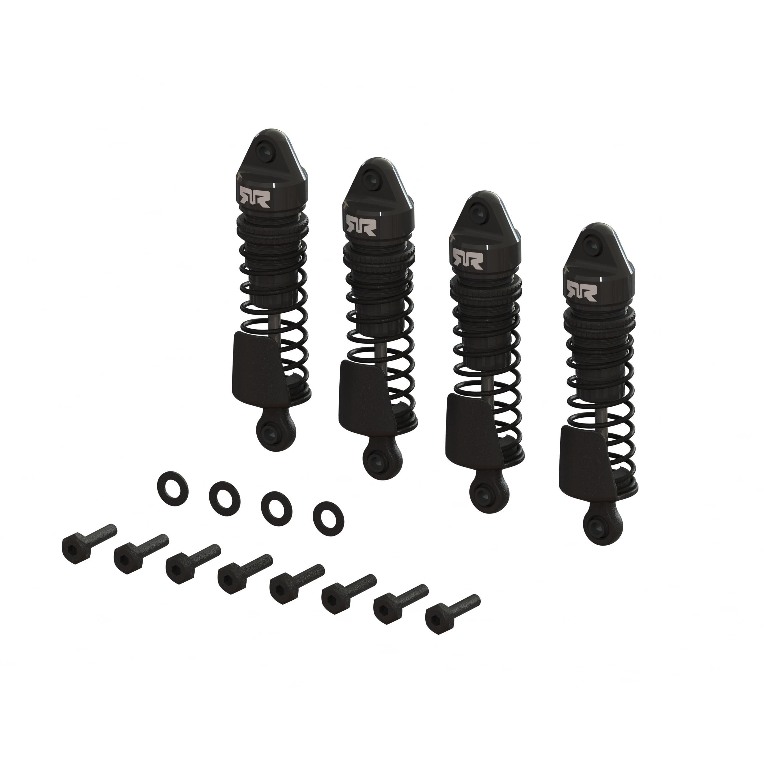 ARRMA Aluminum Shock Set, 58mm Length, 1000 cSt Oil (4), Black: GROM
