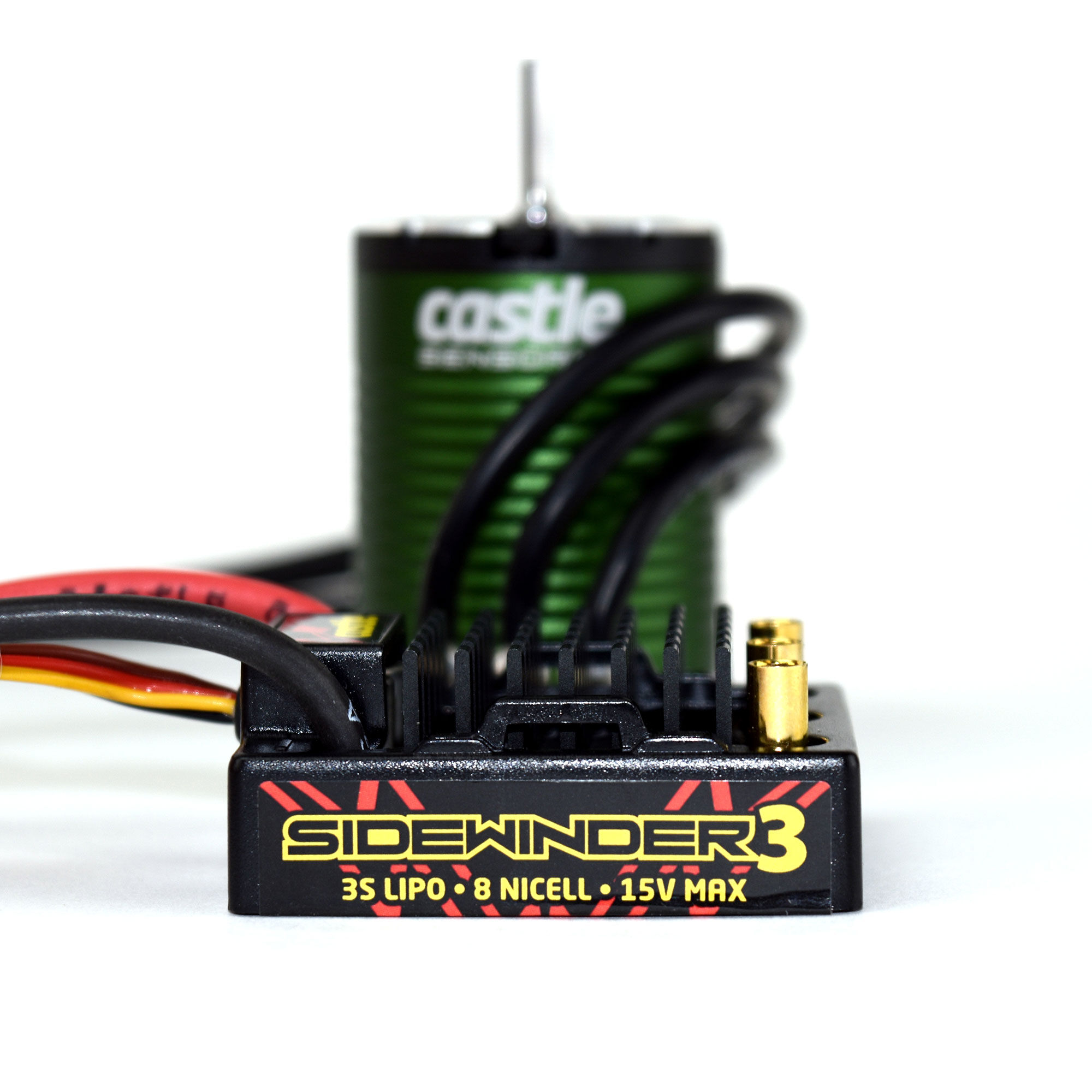 Castle Creations 1/10 SV3 Sidewinder Waterproof ESC/1406-6900Kv Brushless Motor Combo: 4mm Bullet