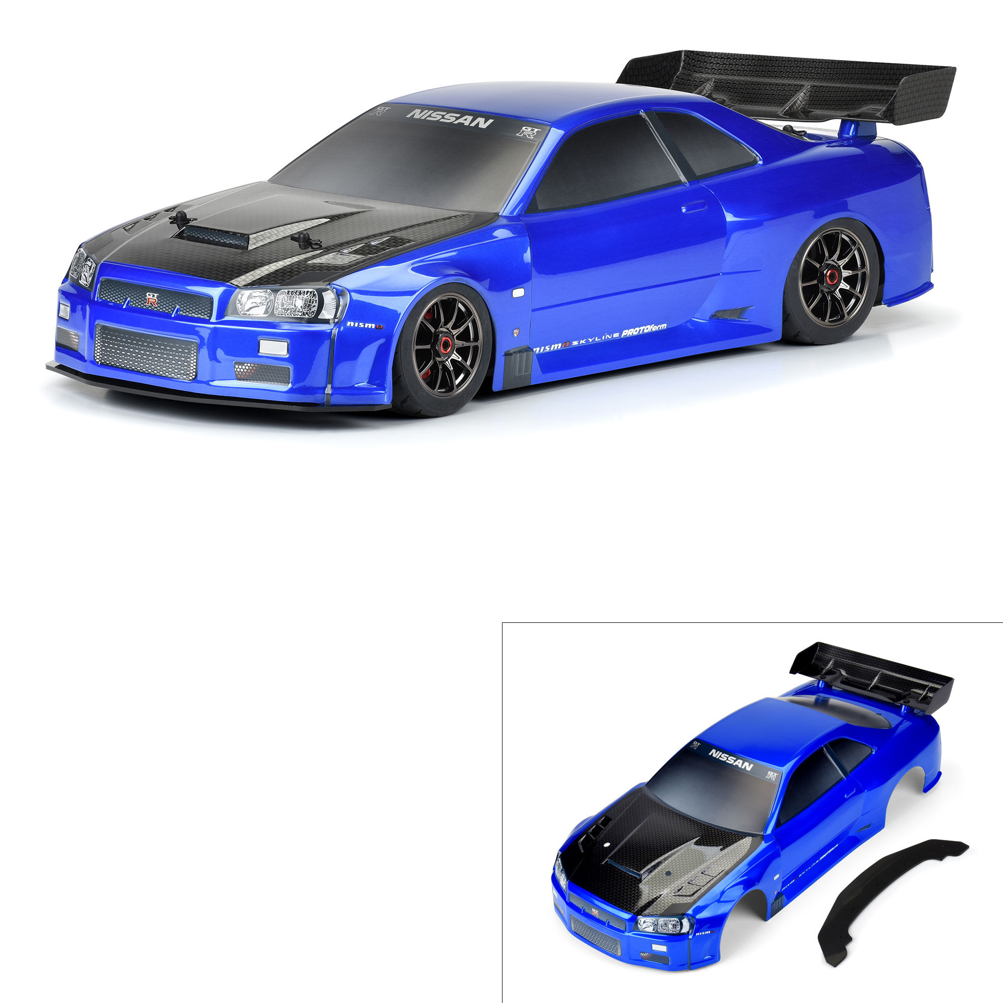 PROTOform 1/7 2002 Nissan Skyline GT-R R34 Painted Body (Blue): Infraction 6S