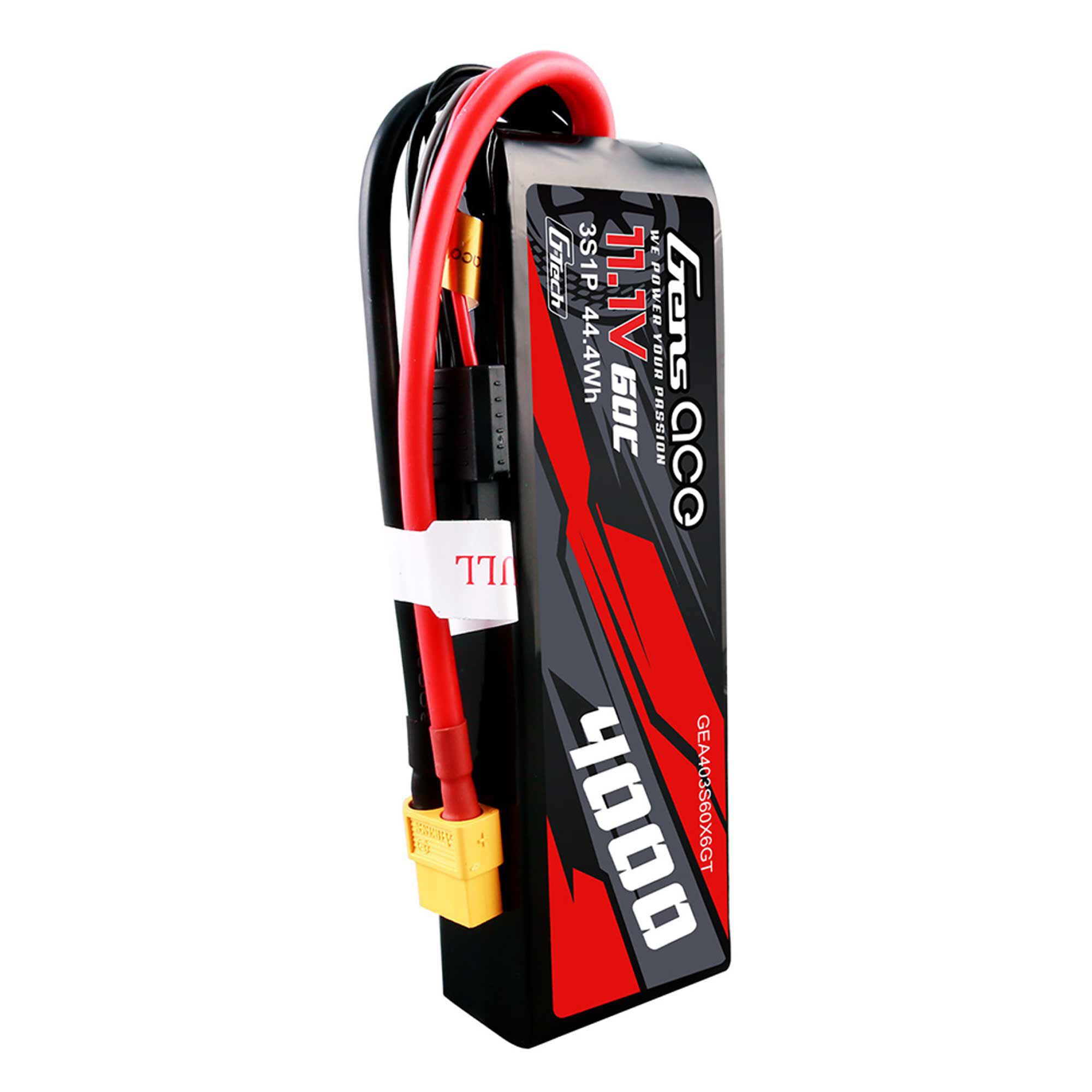 Gens ace 11.1V 4000mAh 3S 60C G-Tech Smart LiPo Battery: XT60