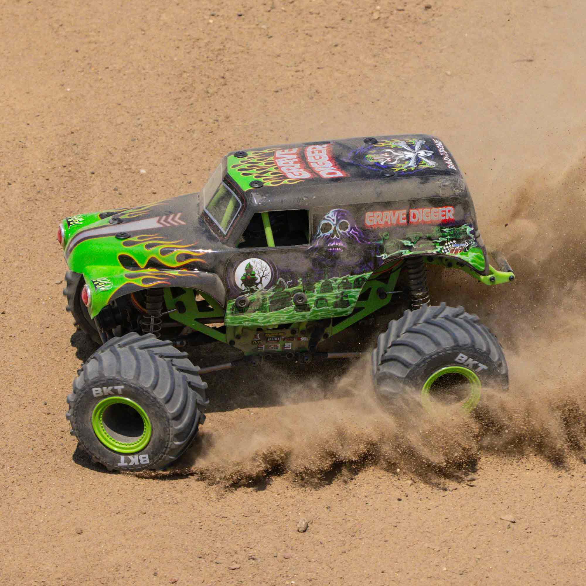 Losi 1/18 Mini LMT Grave Digger 2S 4X4 RTR Brushed Monster Truck (Battery & Charger Included), Green
