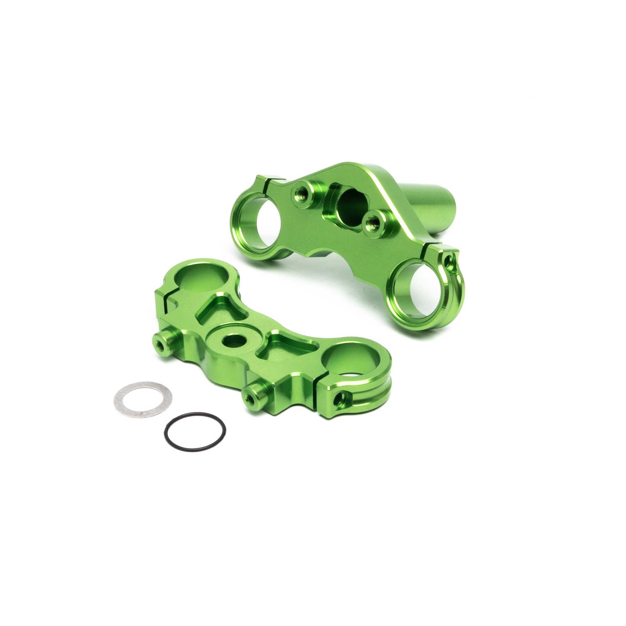 Losi Aluminum Triple Clamp Set, Green: Promoto MX