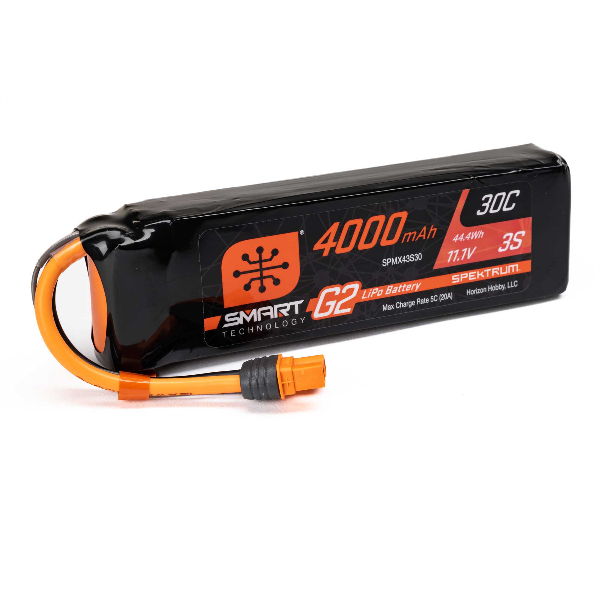 Spektrum Accessories 11.1V 4000mAh 3S Smart G2 LiPo Battery 30C: IC3
