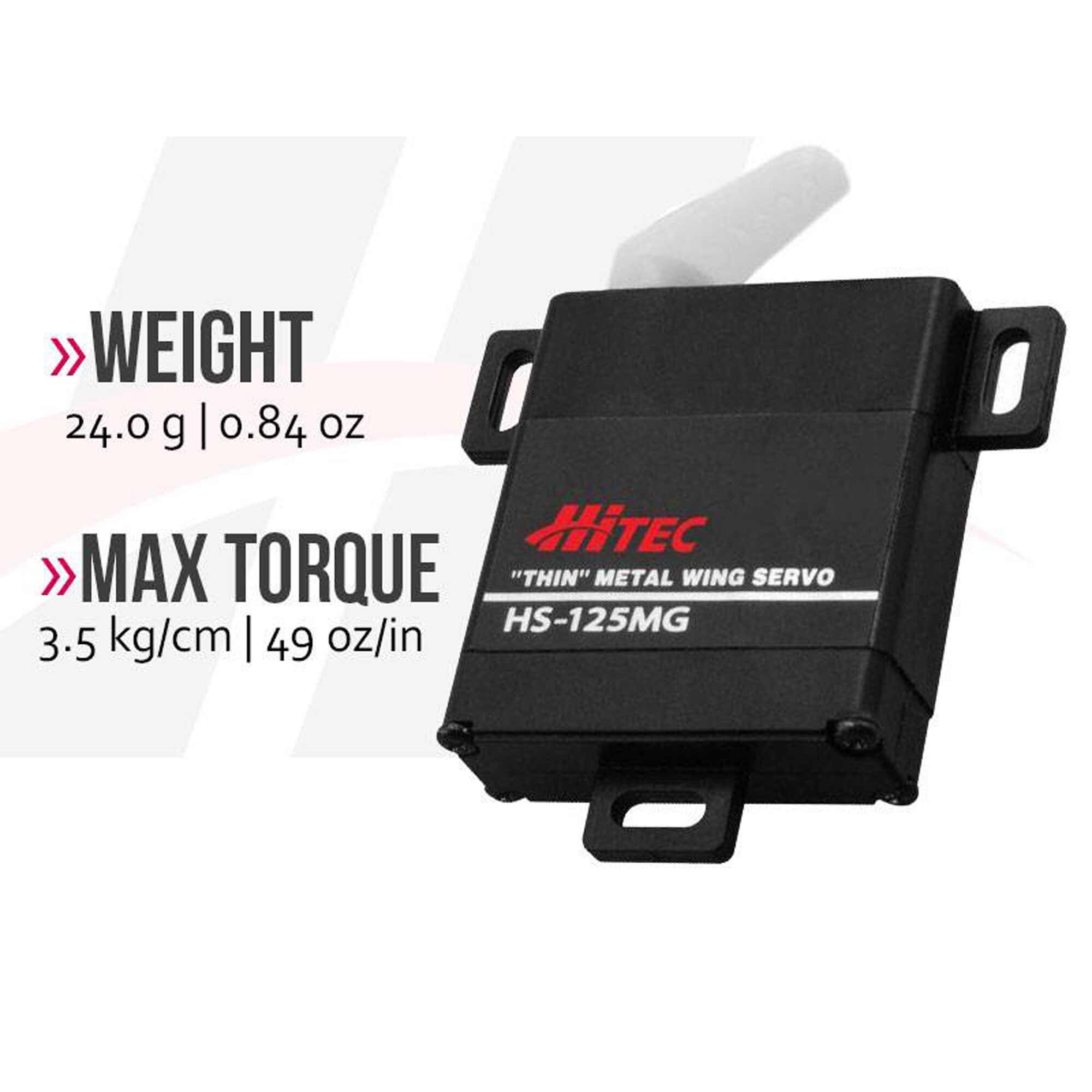 Hitec RCD Inc. HS-125MG Thin Standard Analog Metal Gear Wing Servo