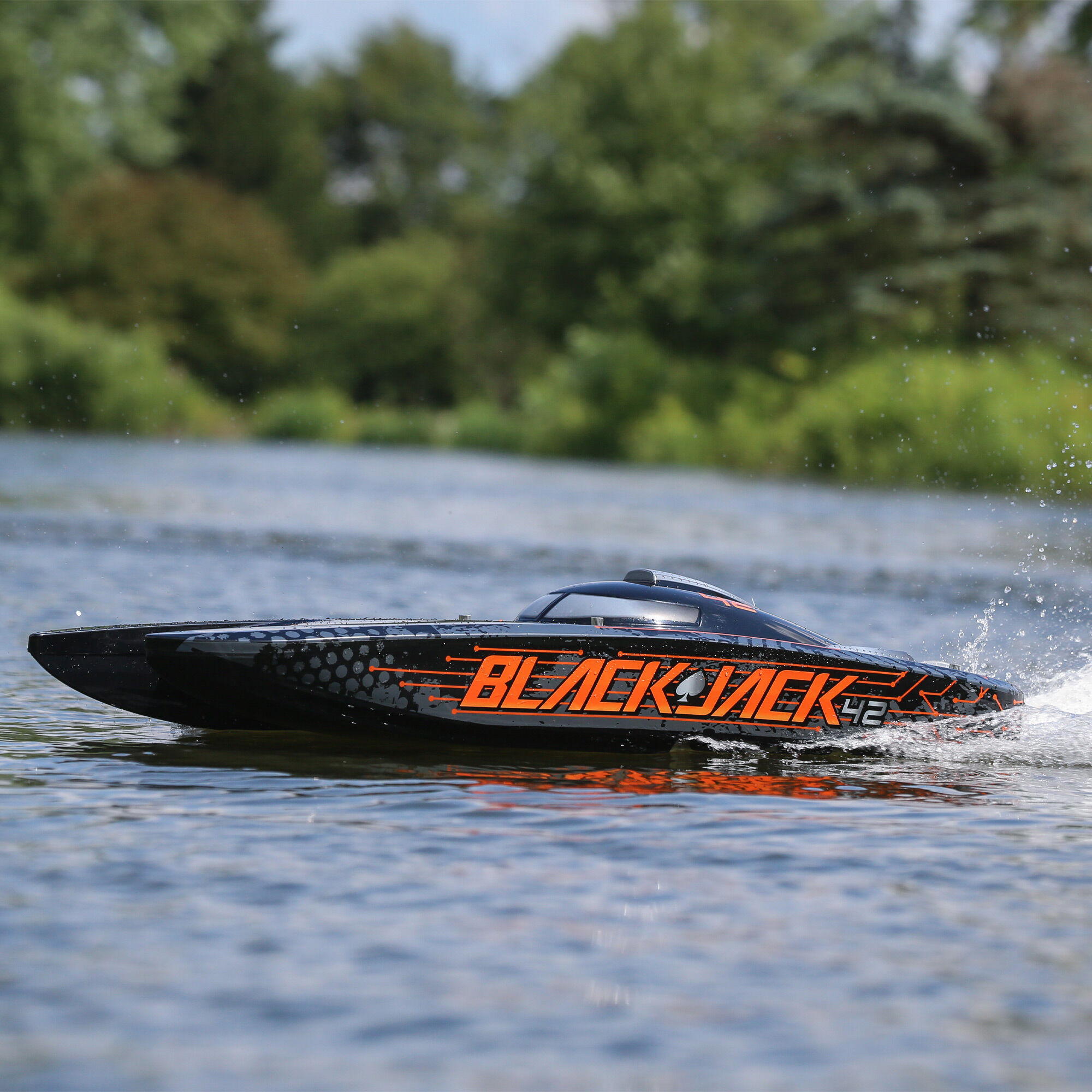 Pro Boat Blackjack 42" 8S Brushless Catamaran RTR, Black/Orange