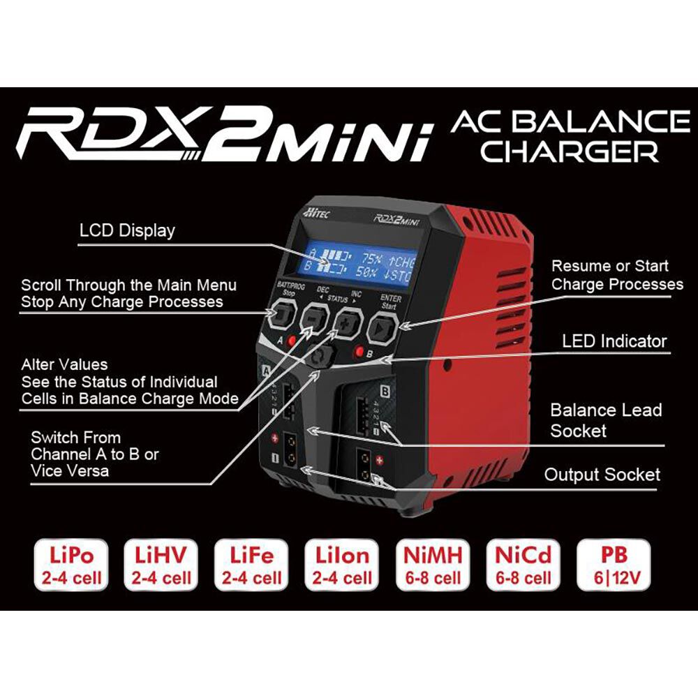 Hitec RCD Inc. RDX2 Mini AC Balance Charger