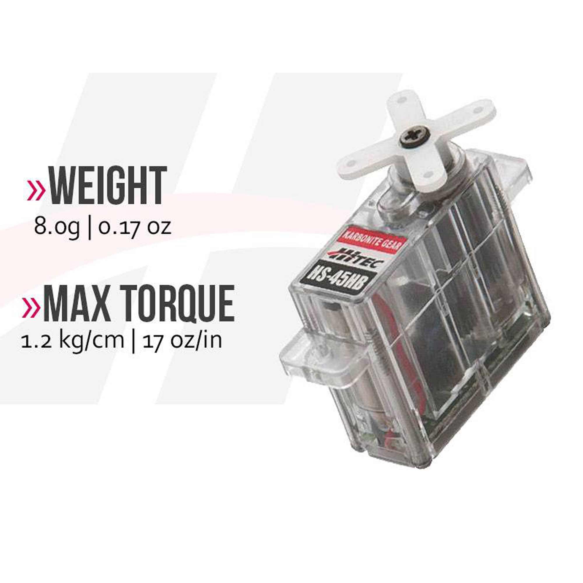 Hitec RCD Inc. HS-45HB Sub-Micro Analog Premium Feather Karbonite Gear Servo