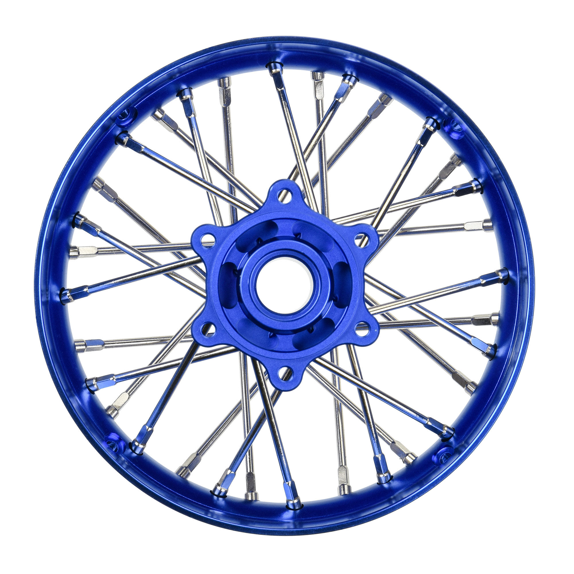 Pro-Line Racing 1/4 Pro-Spec Aluminum V2 Bead Rear Wheel Blue/Blue (1): Promoto-SM