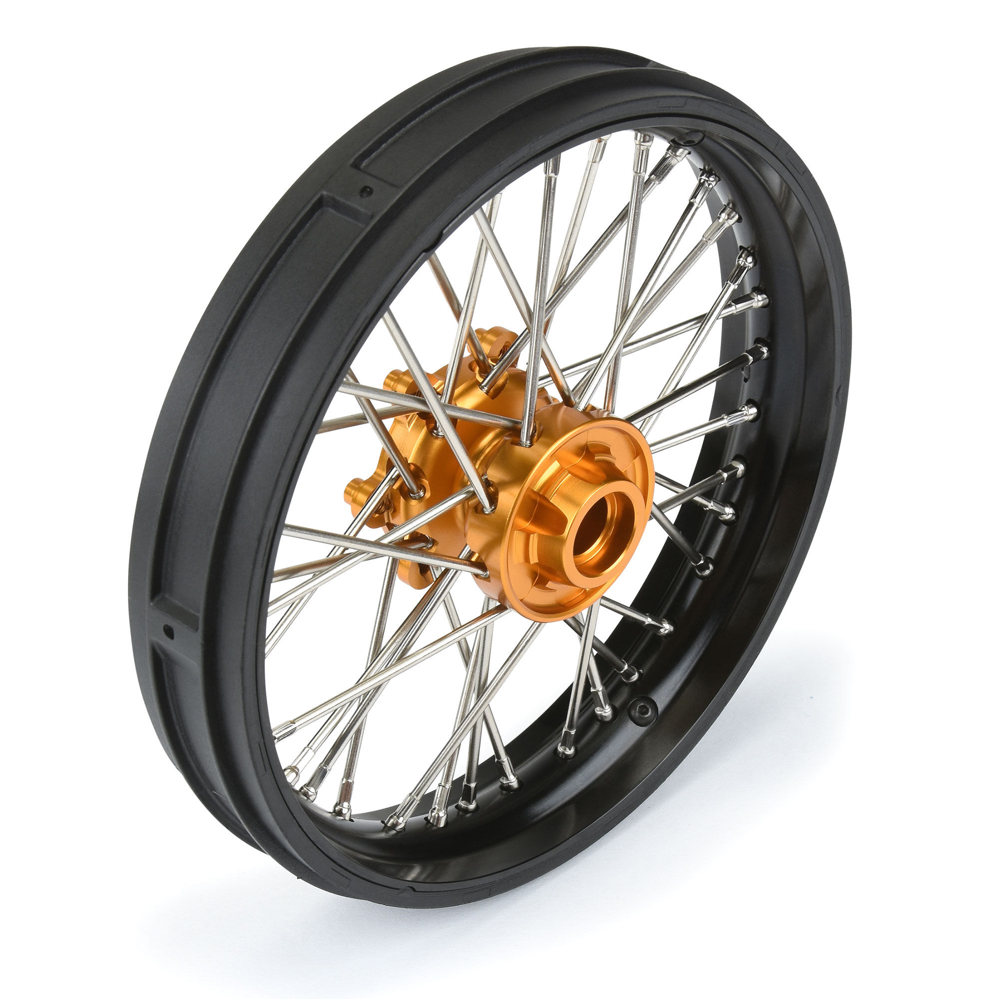 Pro-Line Racing 1/4 Pro-Spec Aluminum V2 Bead Front Wheel Black/Gold (1): Promoto-MX