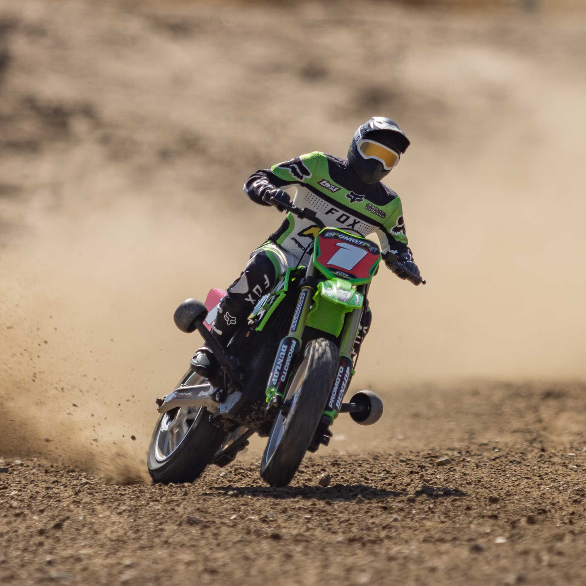 Losi 1/4 Promoto-MX Pro Circuit 2S RTR Brushless Motorcycle (Battery and Charger Included), Green