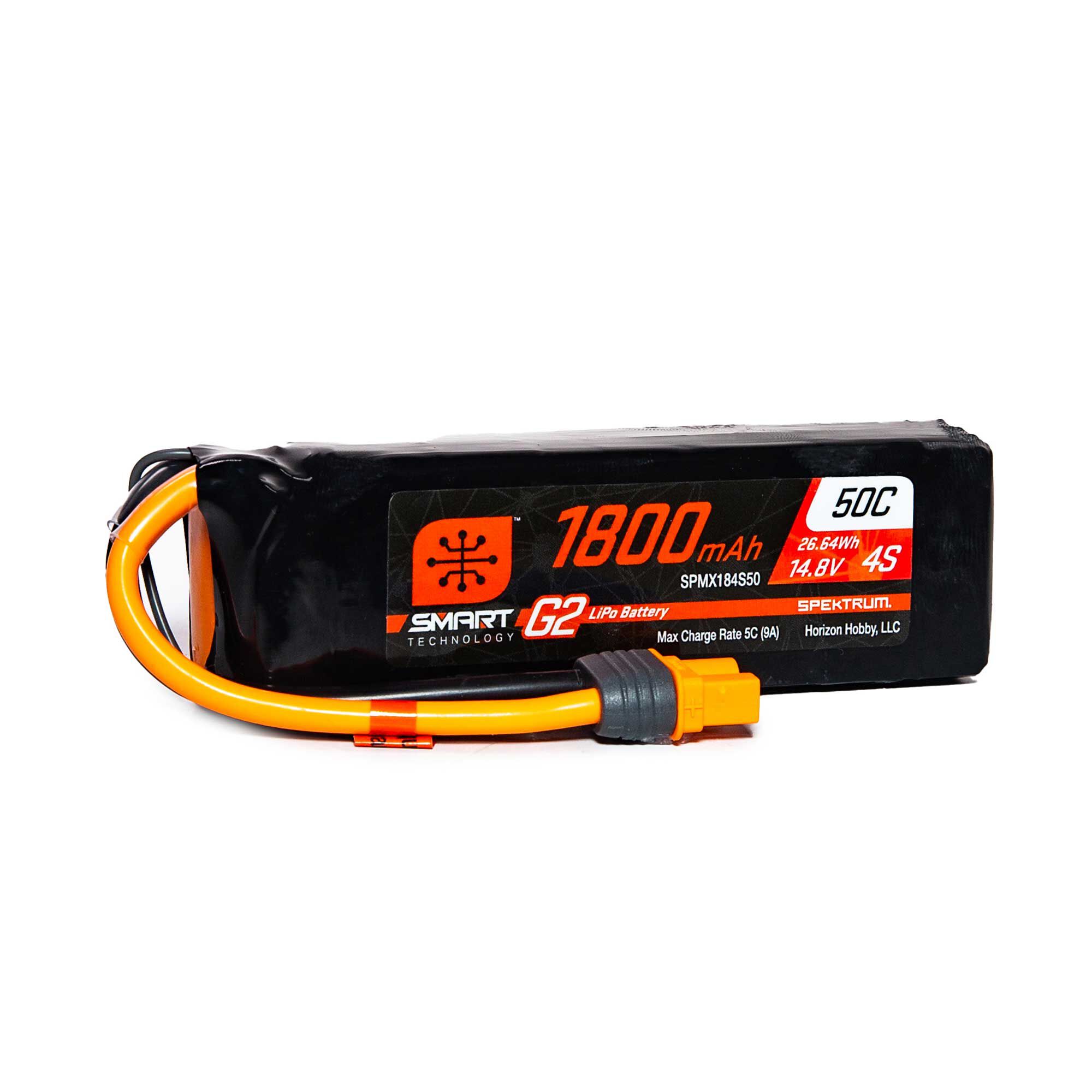 Spektrum Accessories 14.8V 1800mAh 4S 50C Smart G2 LiPo Battery: IC3