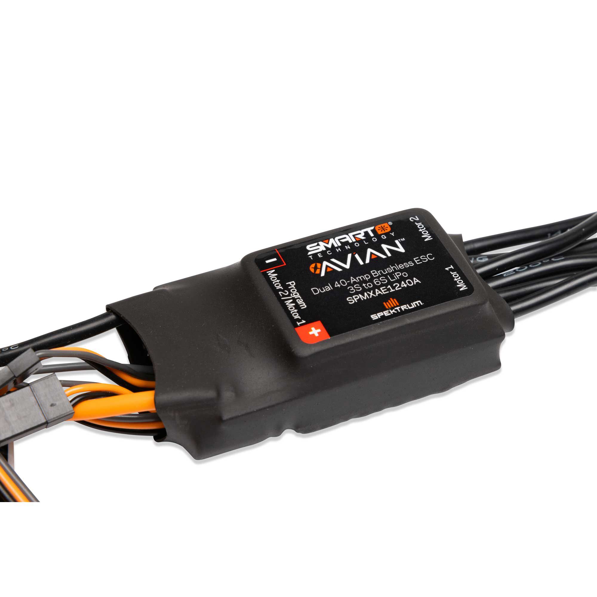 Spektrum Accessories Avian 40-Amp Dual Smart Lite Brushless ESC, 3S-6S: IC5