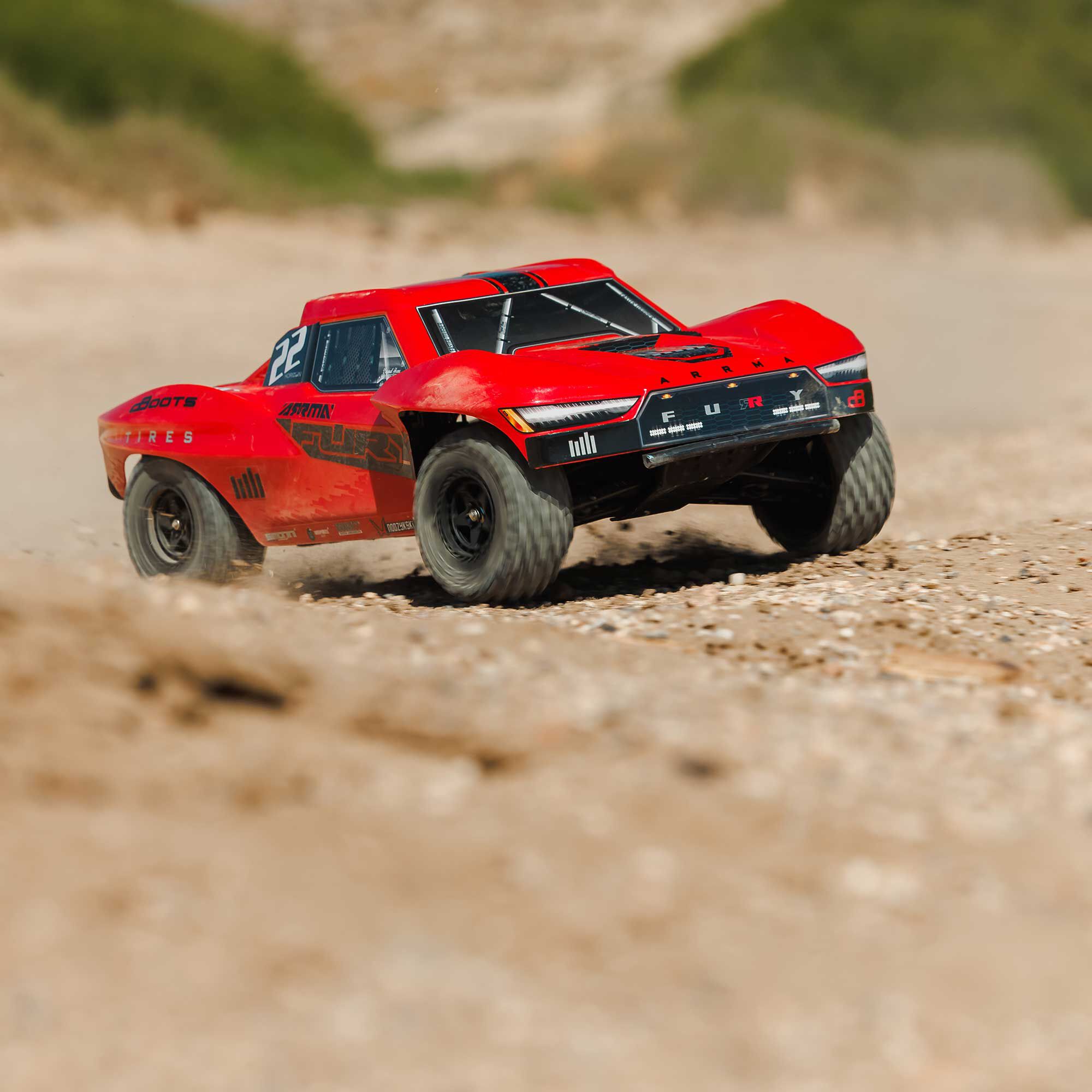 ARRMA 1/10 FURY 2WD RTR Brushed Short Course Truck (Battery & Charger Included), Red