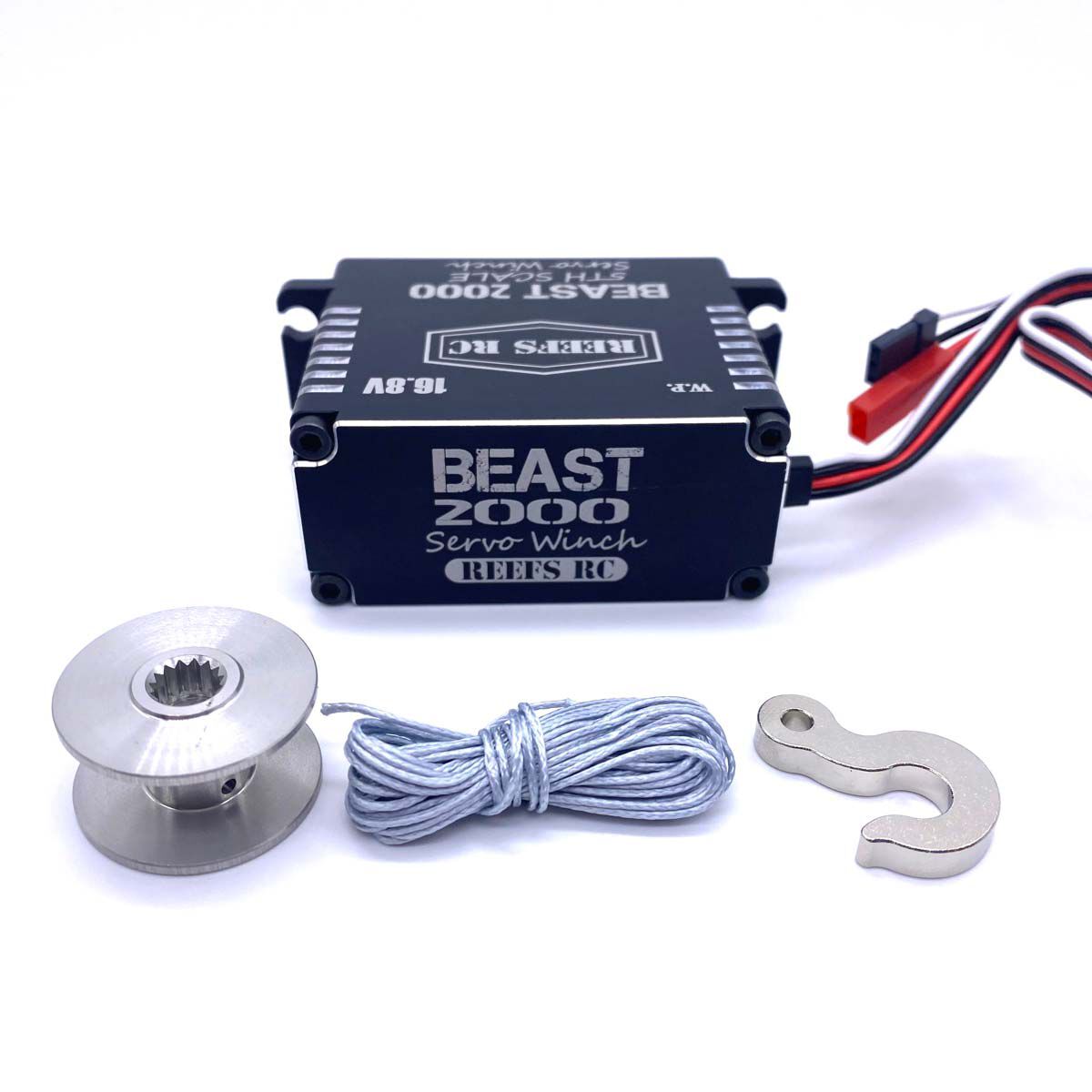 REEFS RC Beast 2000 1/5 Scale Digital Metal Gear Waterproof Winch Servo, Black