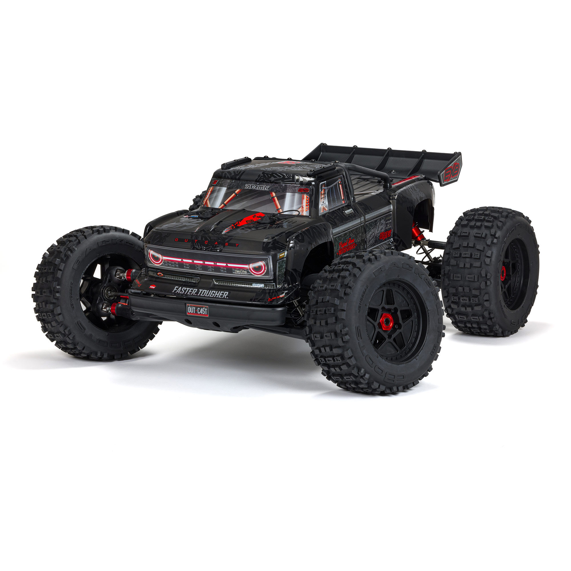 ARRMA 1/5 OUTCAST 8S EXB AVC 4X4 RTR Brushless Stunt Truck, Black
