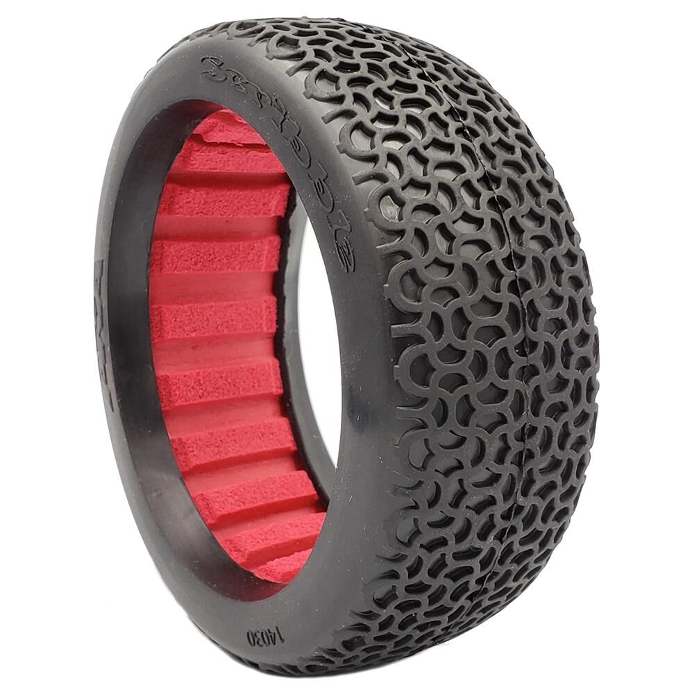 AKA PRODUCTS, INC. 1/8 Scribble Soft Long Wear Tires, Red Inserts (2): Buggy
