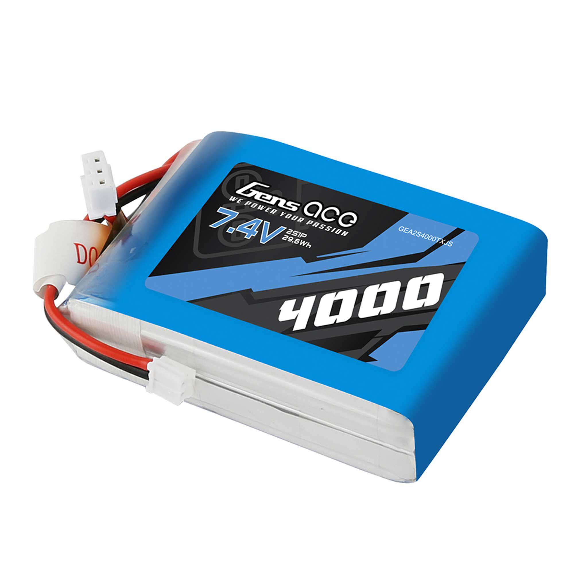 Gens ace 7.4V 4000mAh 2S Transmitter LiPo Battery: JST-EHR (DX9, DX8, DX7S, DX7)