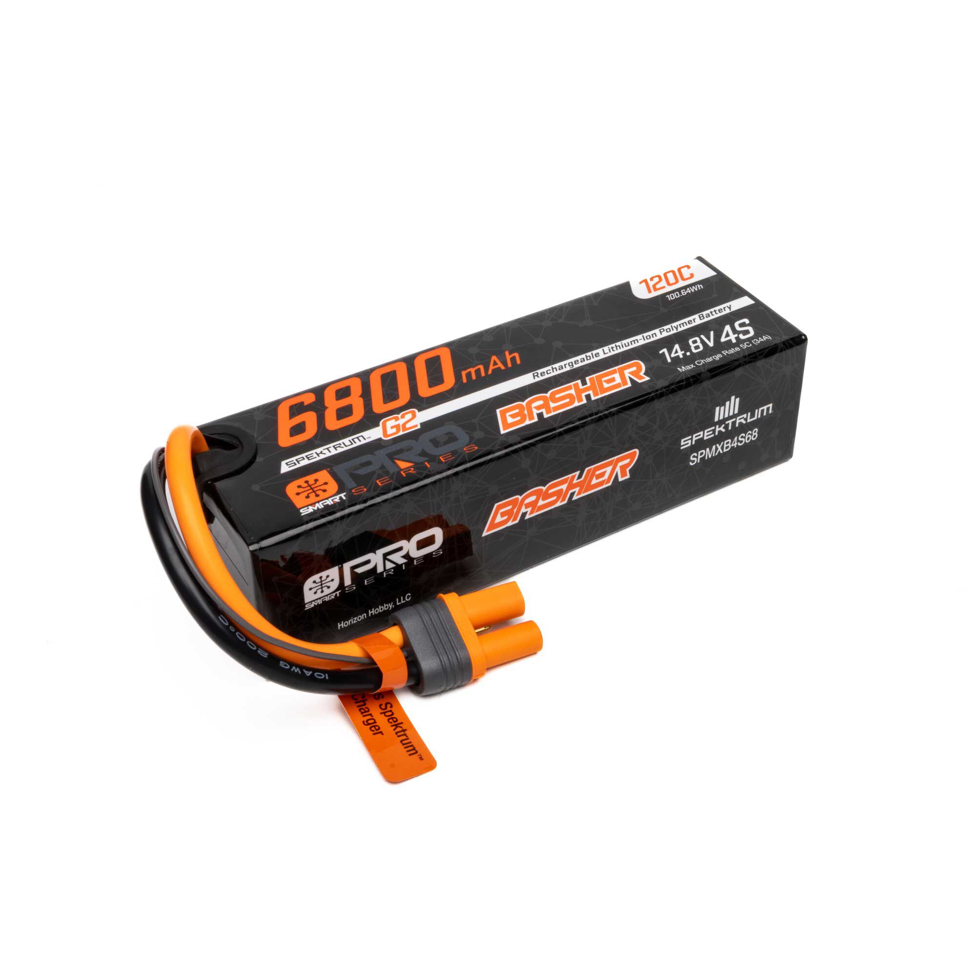 Spektrum Accessories 14.8V 6800mAh 4S 120C Smart G2 Pro Basher LiPo Battery: IC5