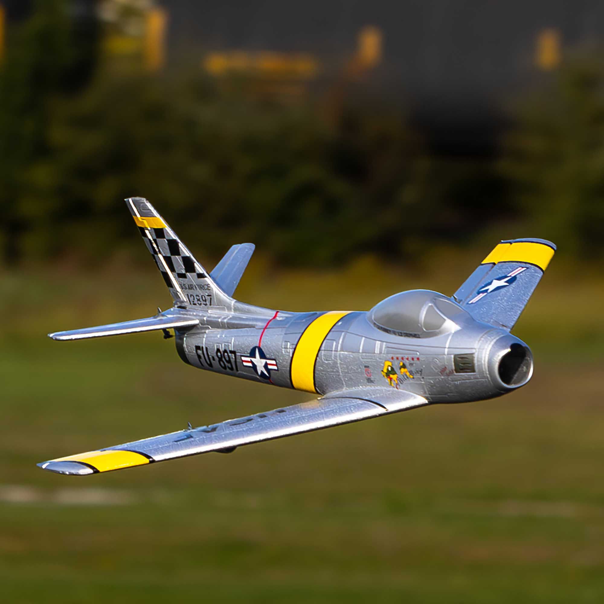 E-flite UMX F-86 Sabre 30mm EDF Jet BNF Basic with AS3X and SAFE Select