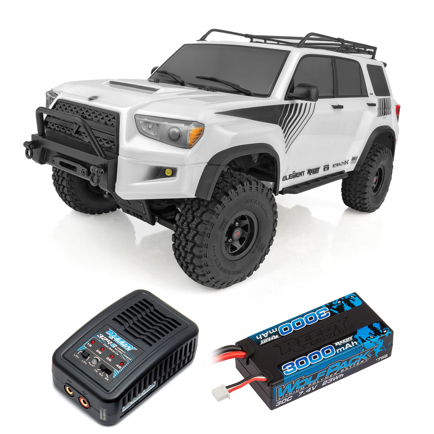 Team Associated 1/10 Enduro Trail Truck, Trailrunner 4X4 RTR, White, LiPo Combo