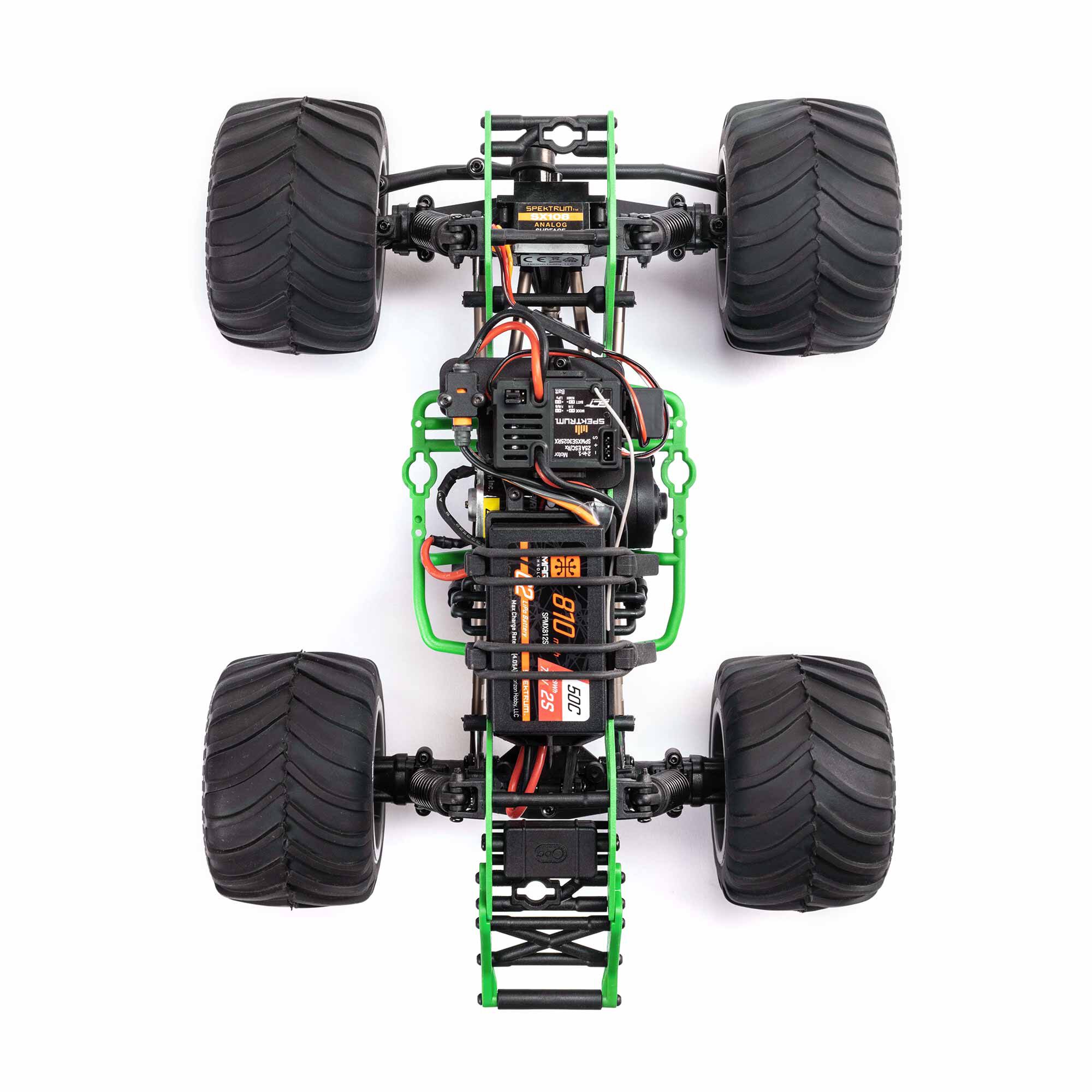 Losi 1/18 Mini LMT Grave Digger 2S 4X4 RTR Brushed Monster Truck (Battery & Charger Included), Green